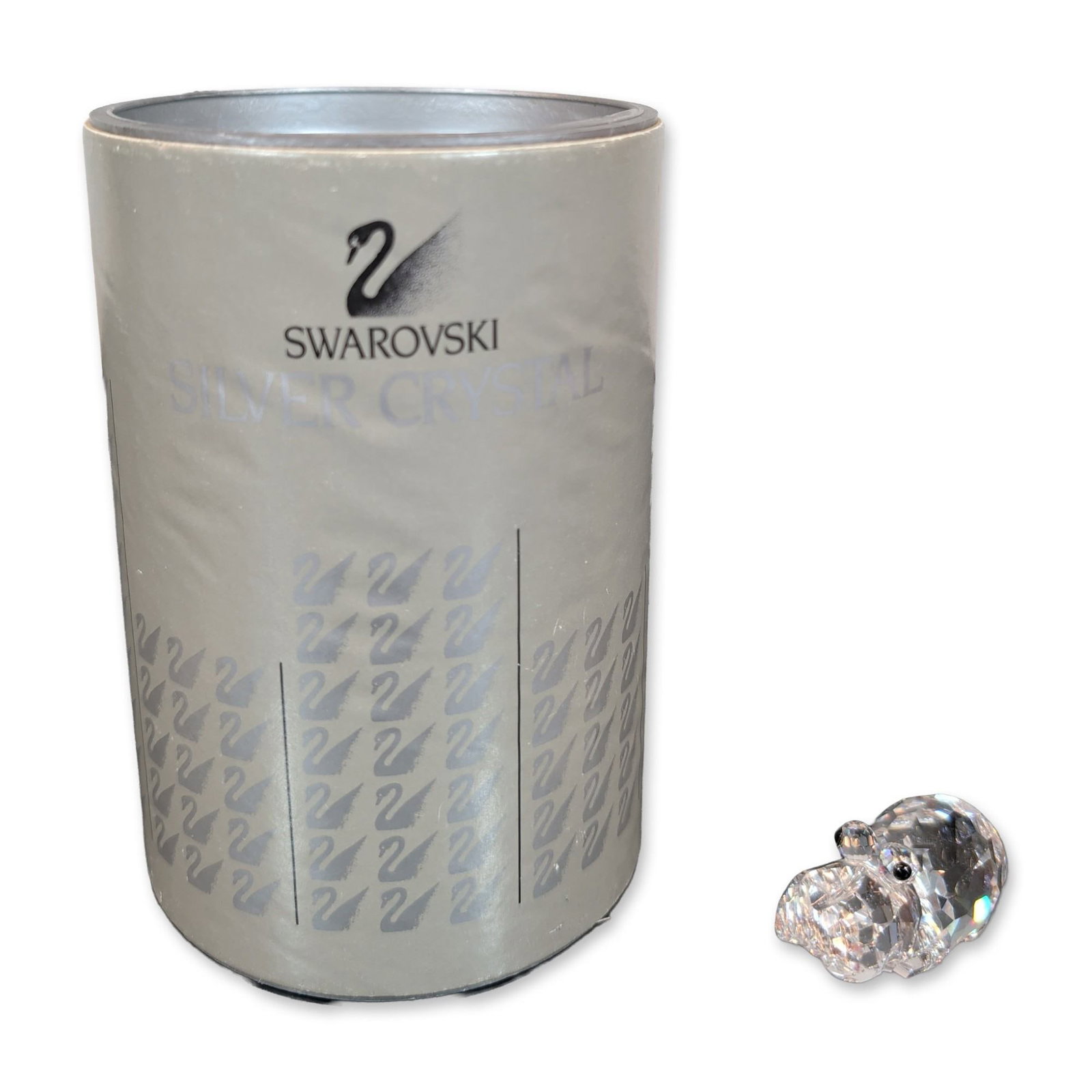 Swarovski Silver Crystal Figurine, Small Hippopotamus (1 of 5)