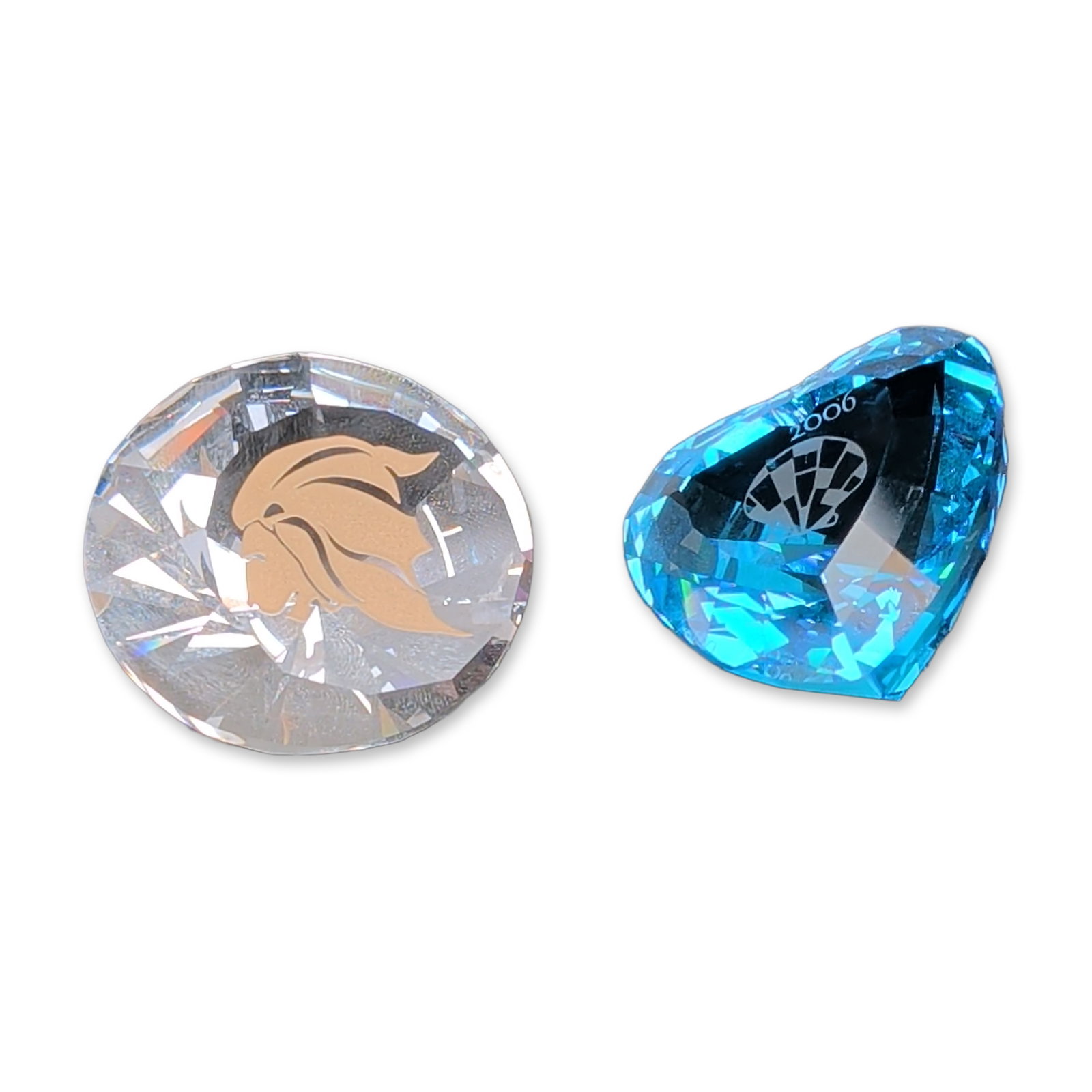 2pc Swarovski Crystal SCS Heart and Lion Head Paperweights (1 of 4)