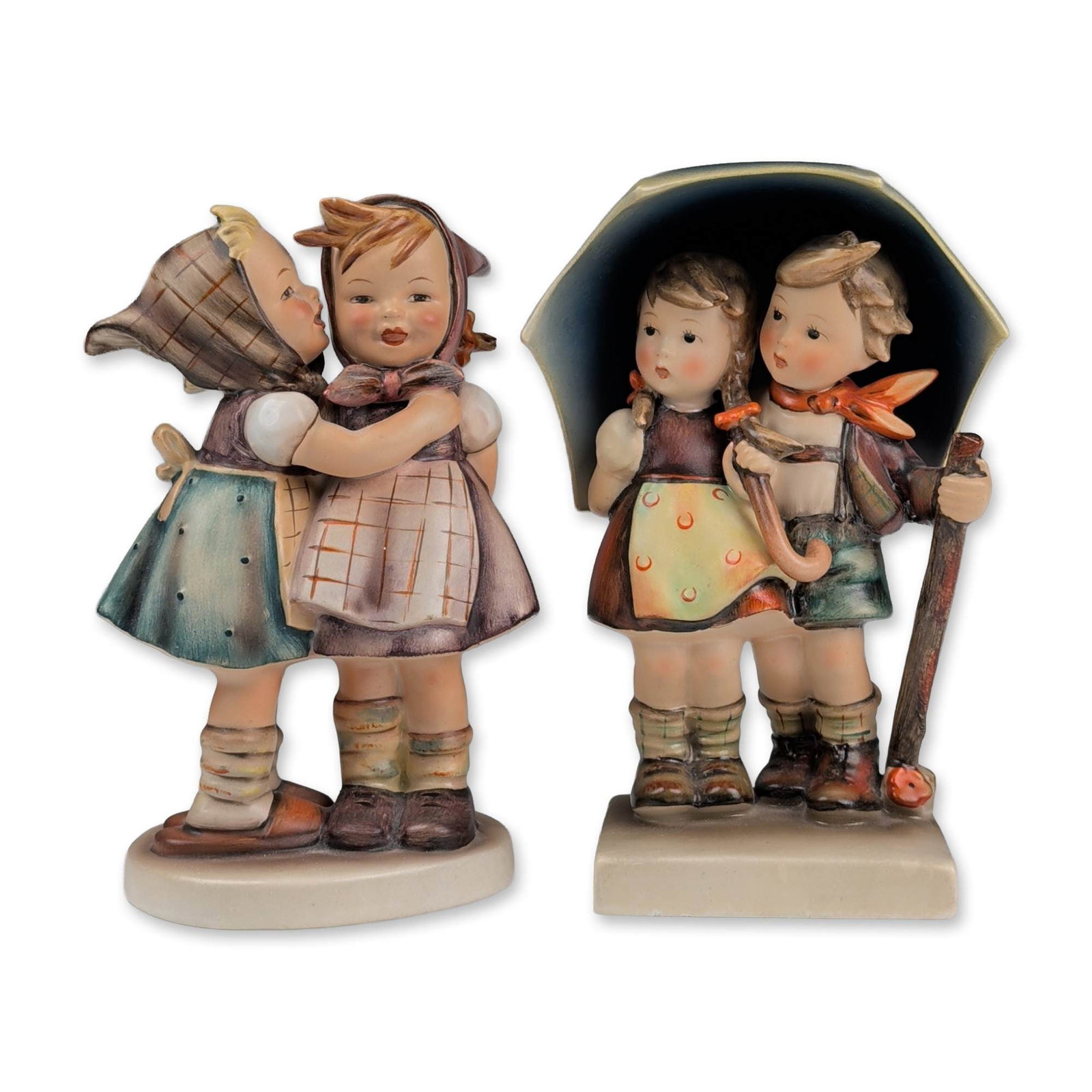 2pc Goebel Hummel Porcelain Figurines, Stormy Weather and Telling Her Secret (1 of 4)