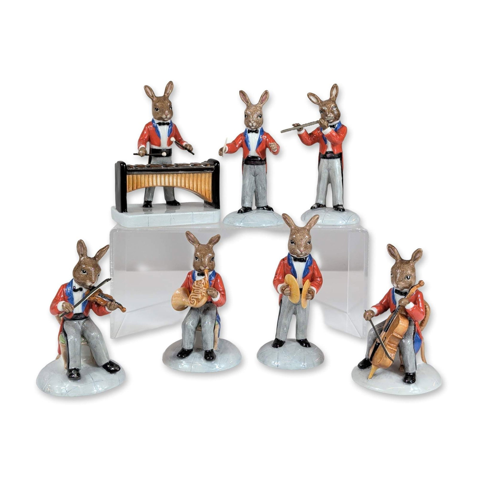 7pc Royal Doulton Porcelain Bunnykins Orchestra Figurines (1 of 3)