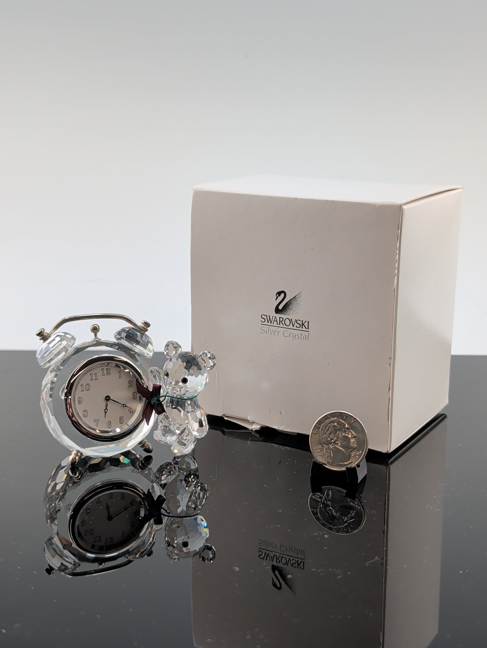 Swarovski Kris Bear Crystal Table Clock - 5