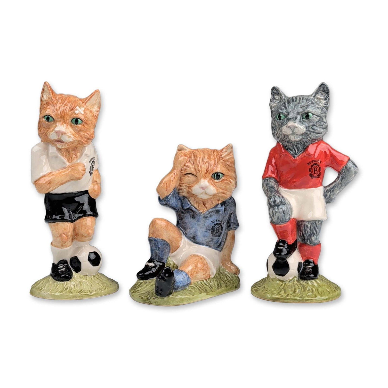 3pc Beswick Footballing Felines Ceramic (1 of 3)