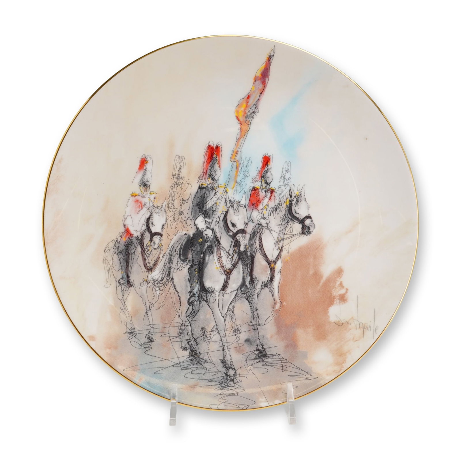 Wedgwood Ben Maile Lancers Bone China Cabinet Plate (1 of 4)