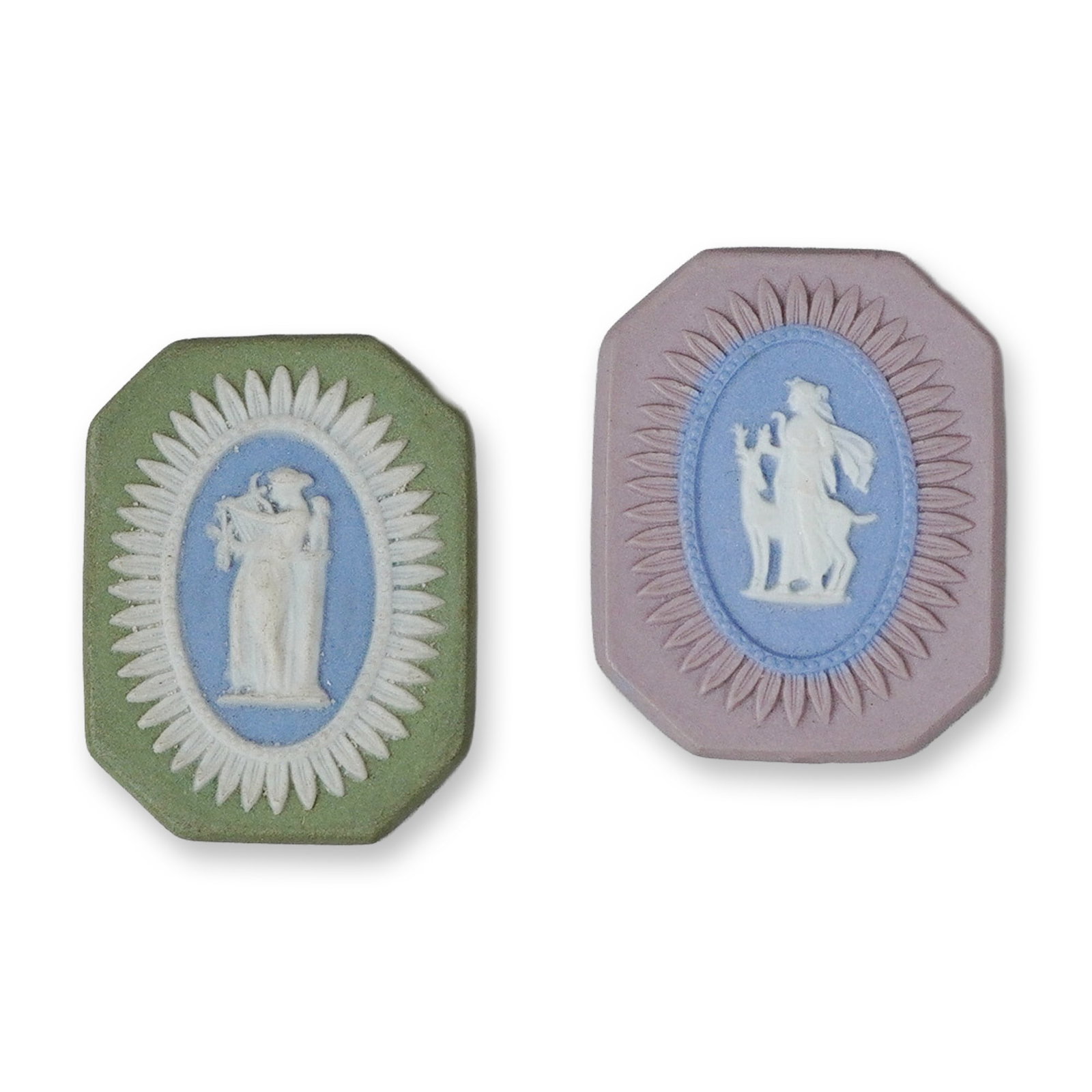 2pc Wedgwood Tri-Color Jasperware Octagonal Medallions (1 of 3)