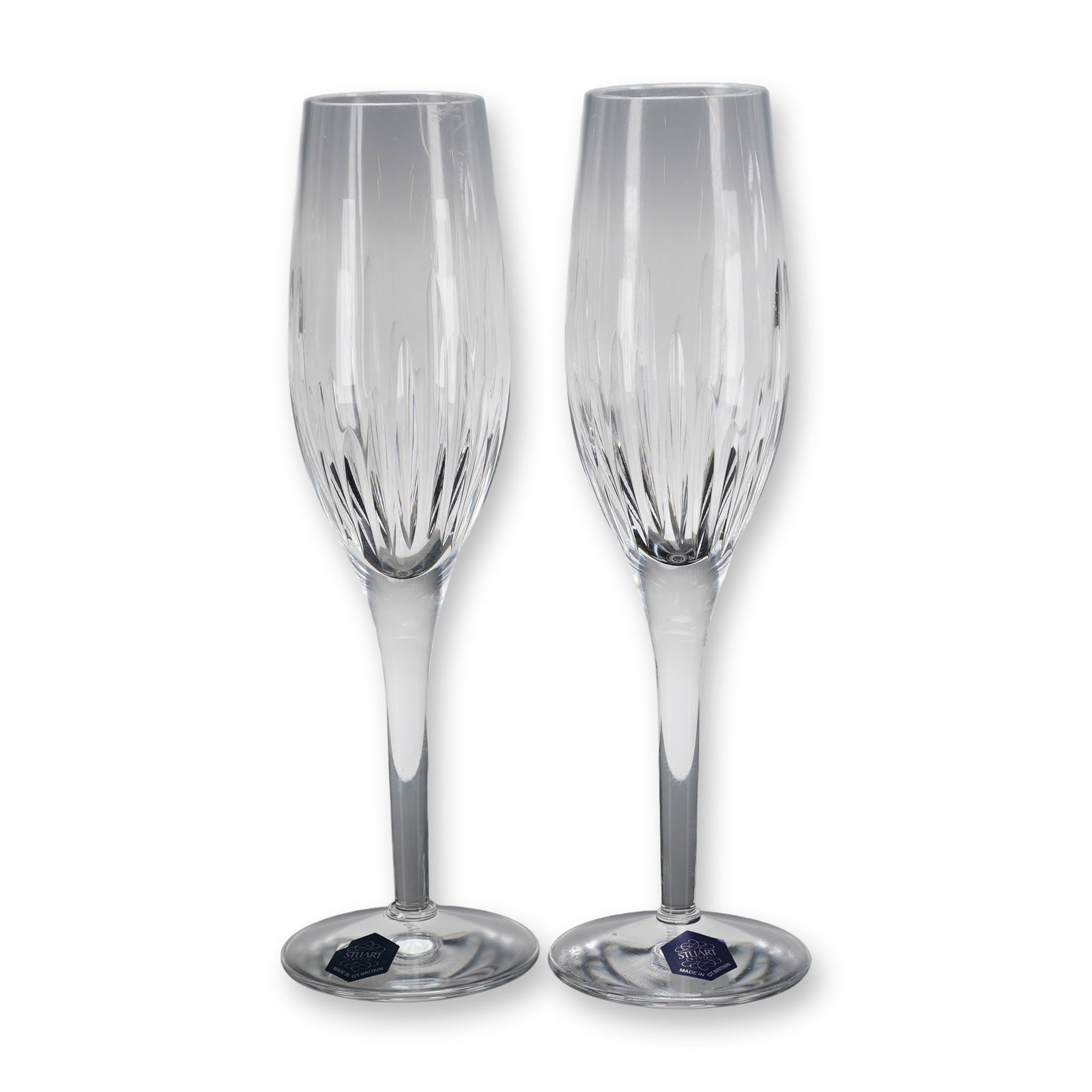 Pair of Stuart Crystal Gloucester Fluted Champagne Glasses (1 of 5)