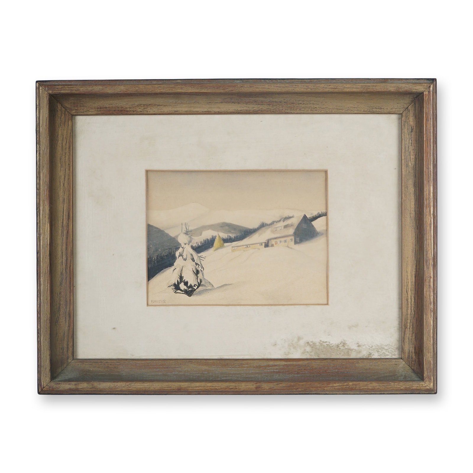 W. Bartke, Watercolor on Paper, Winter Landscape, Signed: A decorative wall-art offering centered on W. Bartke, Watercolor on Paper, Winter Landscape, Signed, with subject matter suited to collectors and interior display. Delicate and atmospheric landscape p