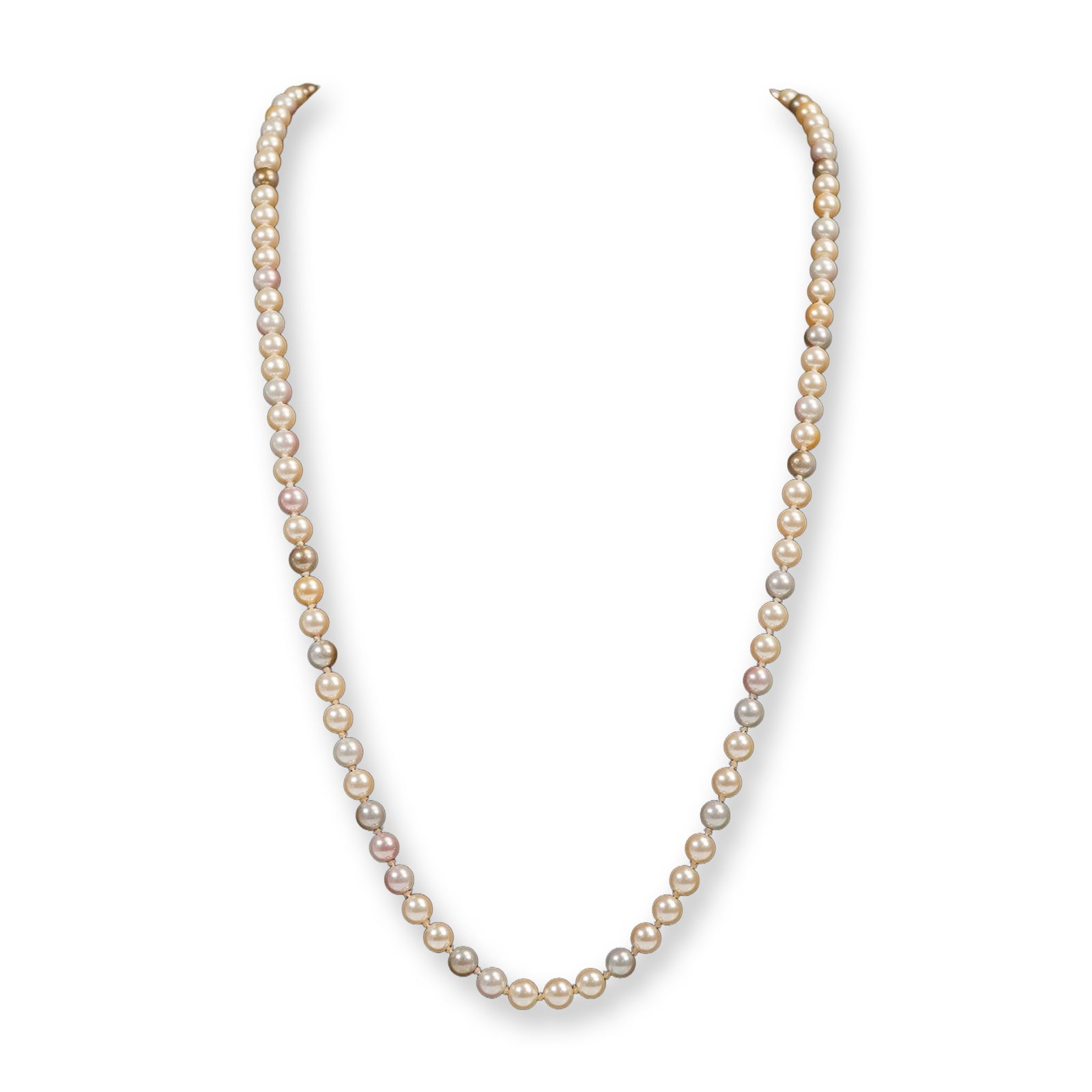 Costume Faux Pearl Necklace with Decorative Clasp: A collectible auction offering presented with emphasis on Costume Faux Pearl Necklace with Decorative Clasp. Costume faux pearl necklace showcasing cream-tone beads and an ornate decorative clasp acce