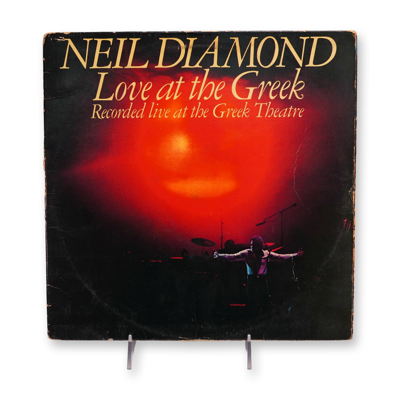 Columbia Records Neil Diamond Vintage Vinyl Record, Love At The Greek: A presentation of Columbia Records Neil Diamond Vintage Vinyl Record, Love At The Greek, emphasizing the performer, label, genre, and vintage media appeal. A 1977 Columbia Records double LP edition of