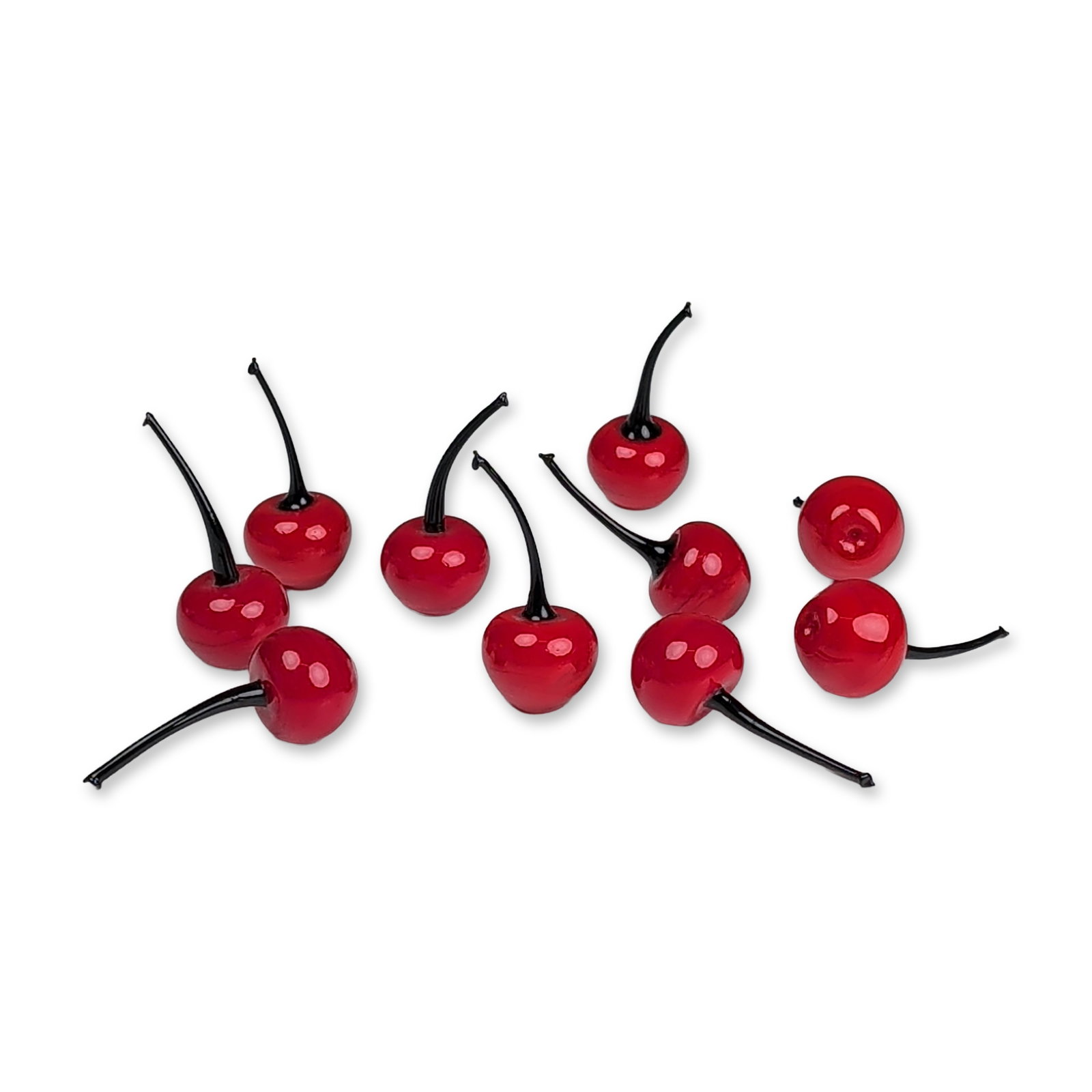 10pc Red Art Glass Cherries Figurines (1 of 3)