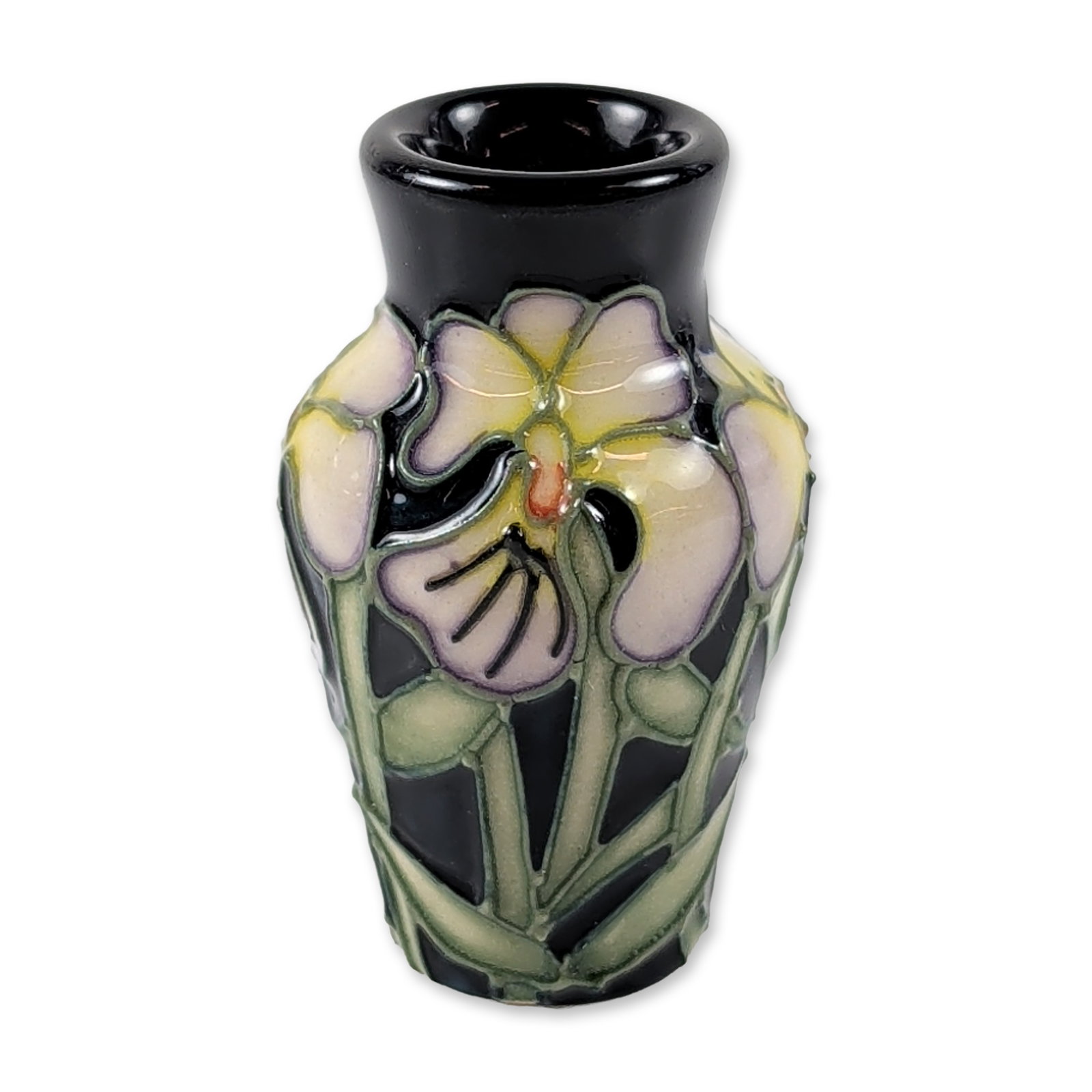 Moorcroft Pansy Pattern Miniature Vase (1 of 4)