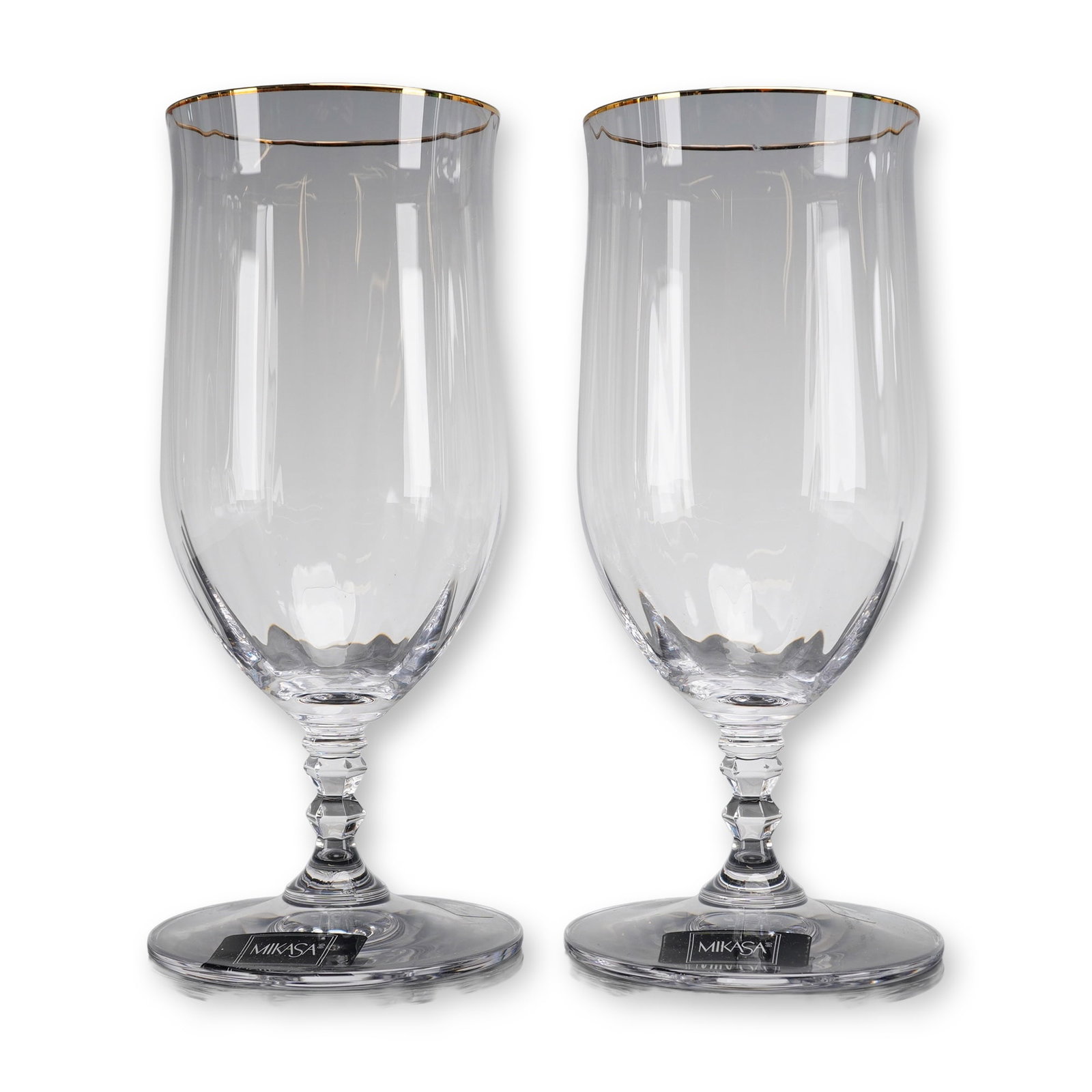 A Pair of Mikasa Crystal Iced Tea Glasses in the Sonata Pattern (1 of 4)