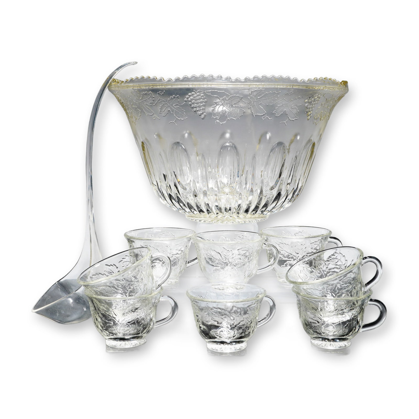 10-Piece Anchor Hocking Harvest Grape Glass Punch Bowl Set (1 of 3)