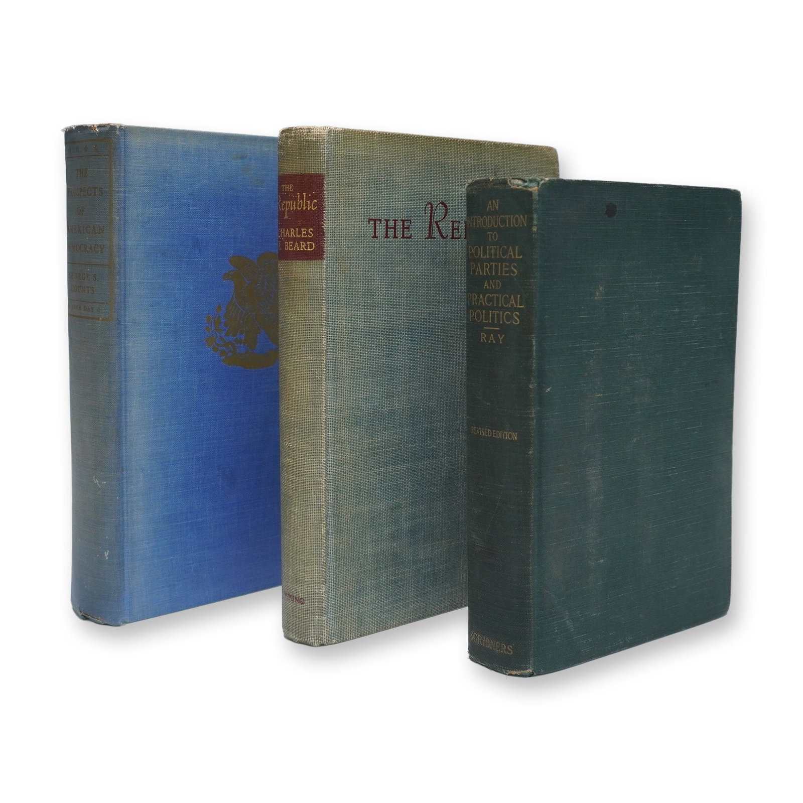 3-Piece Beard, Counts, and Ray Hardcover Book Group: A reference and reading group centered on 3-Piece Beard, Counts, and Ray Hardcover Book Group. Collection comprises 'The Republic' by Charles A. Beard, published by The Viking Press, New York, in 1943