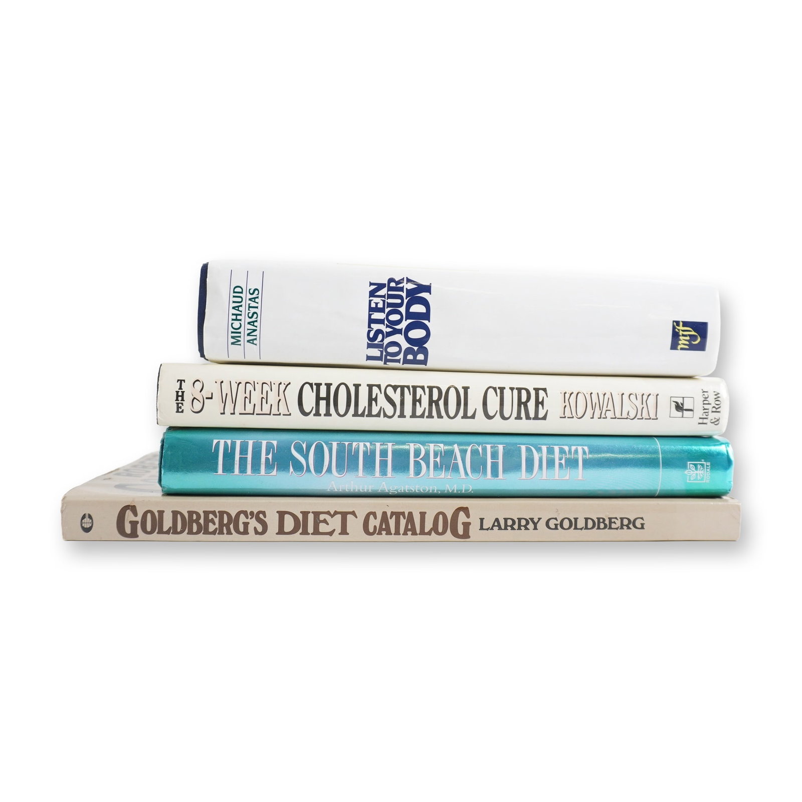 4-Piece Nutrition and Diet Guide Books: A reference and reading group centered on 4-Piece Nutrition and Diet Guide Books. An assembled selection of four health and wellness books centered on nutrition, diet, and overall well being. This pre