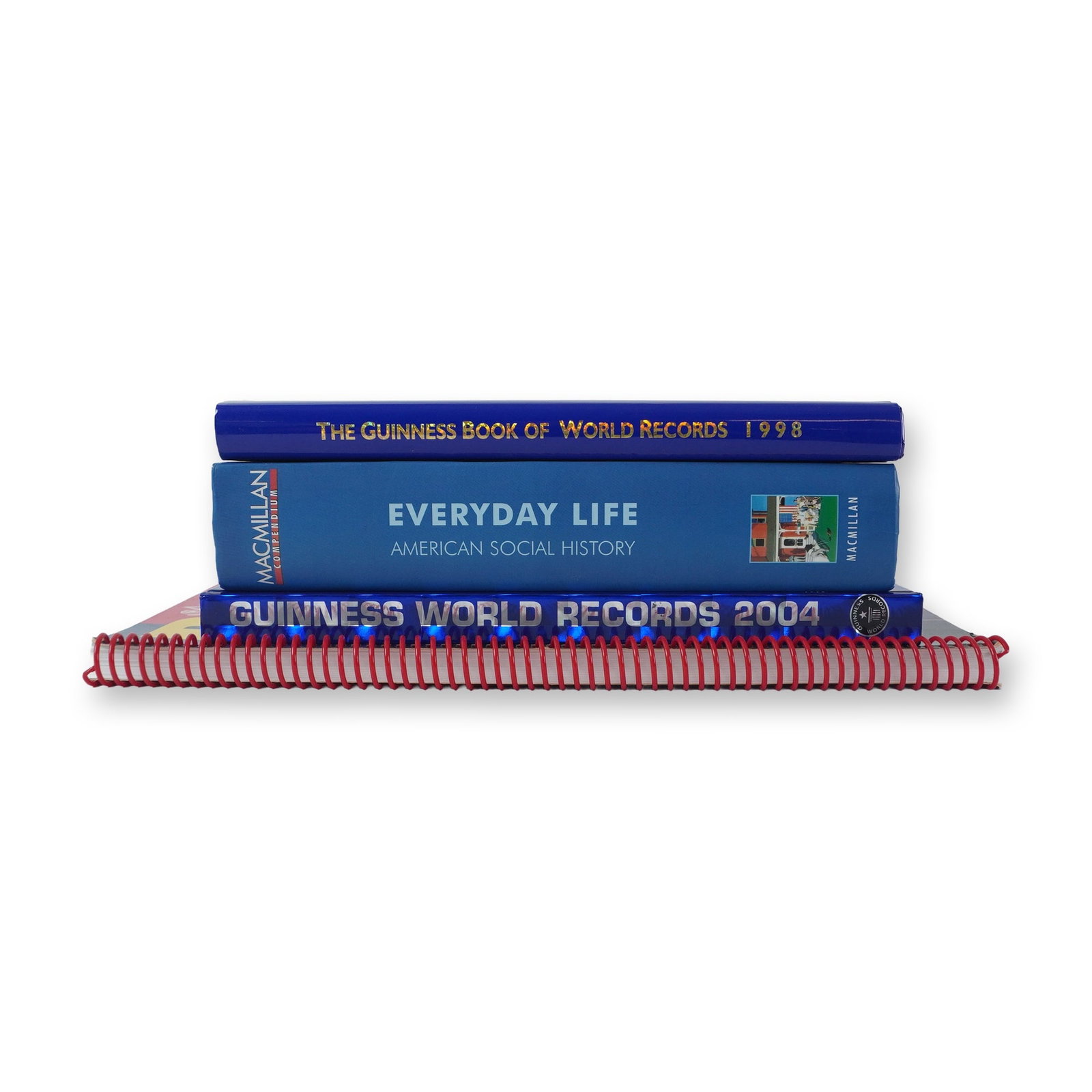 4-Piece World Records, Social History, + Travel Reference Books: A presentation of 4-Piece World Records, Social History, + Travel Reference Books, emphasizing the performer, label, genre, and vintage media appeal. This assembled group of four books covers world re