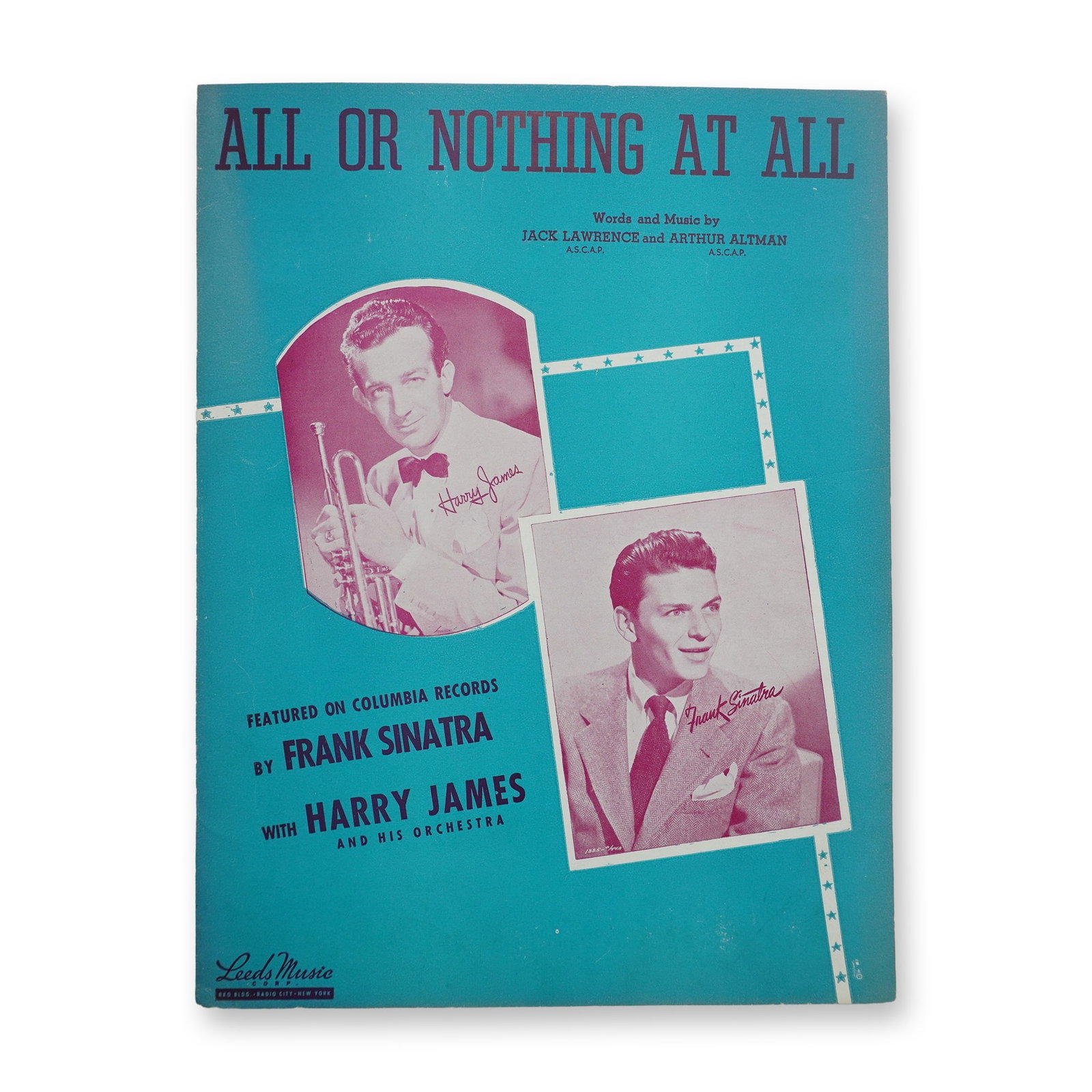 Frank Sinatra All or Nothing at All Vintage Sheet Music (1 of 3)