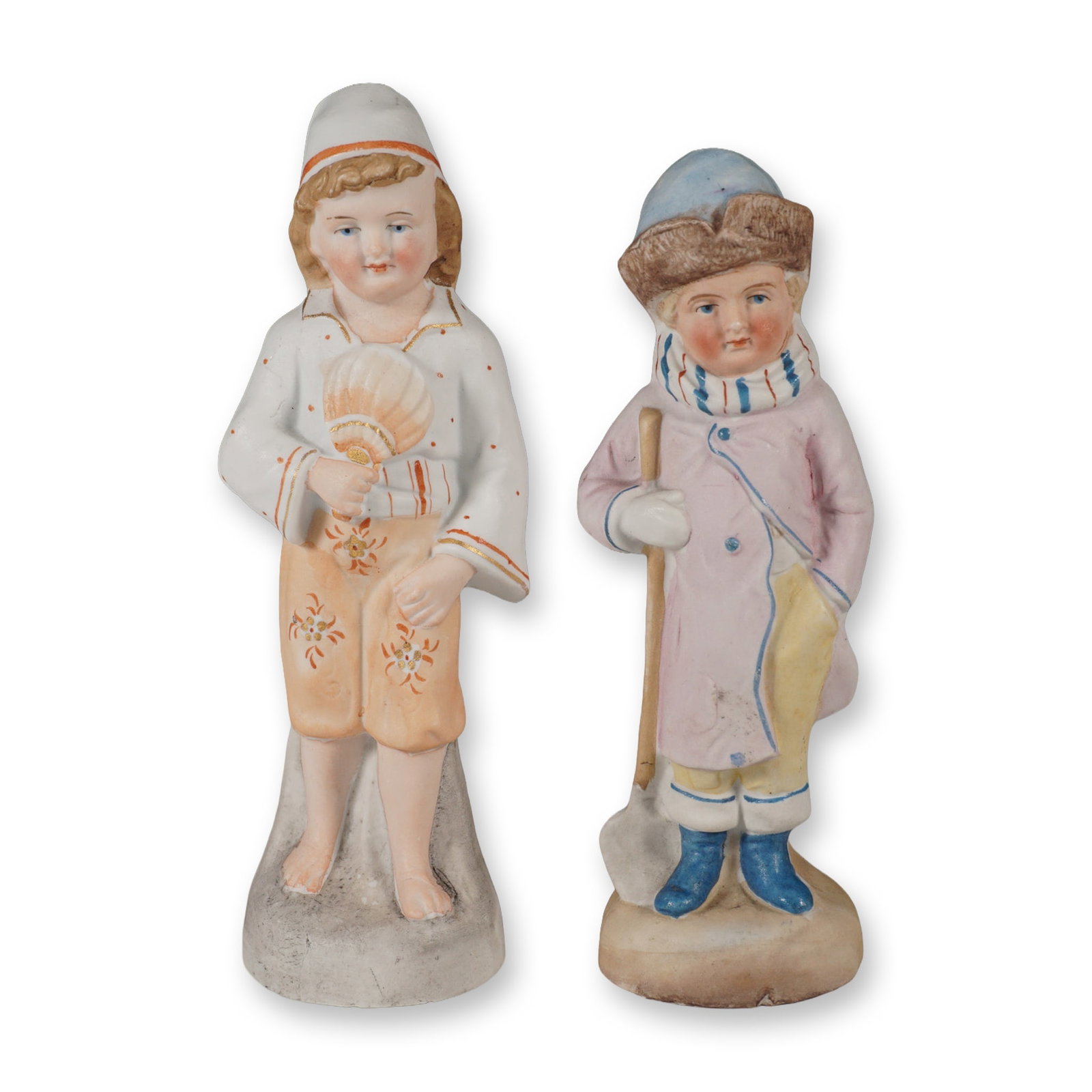2-Piece Bisque Porcelain Figurines, Seasonal Boys (1 of 3)