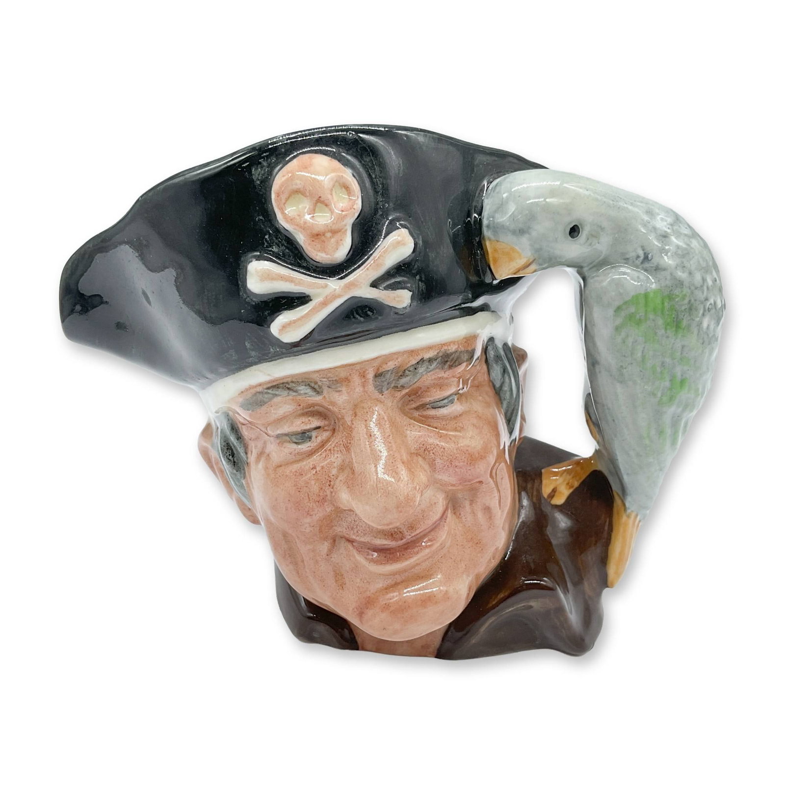 Royal Doulton Long John Silver D6386 Character Jug, Small Size: A collectible highlighting Royal Doulton Long John Silver D6386 Character Jug, Small Size. Royal Doulton backstamp. Artist: Max Henk Dimensions: 4"H Date or Era: 1952 - 1998 Manufacturer or Brand: Roy