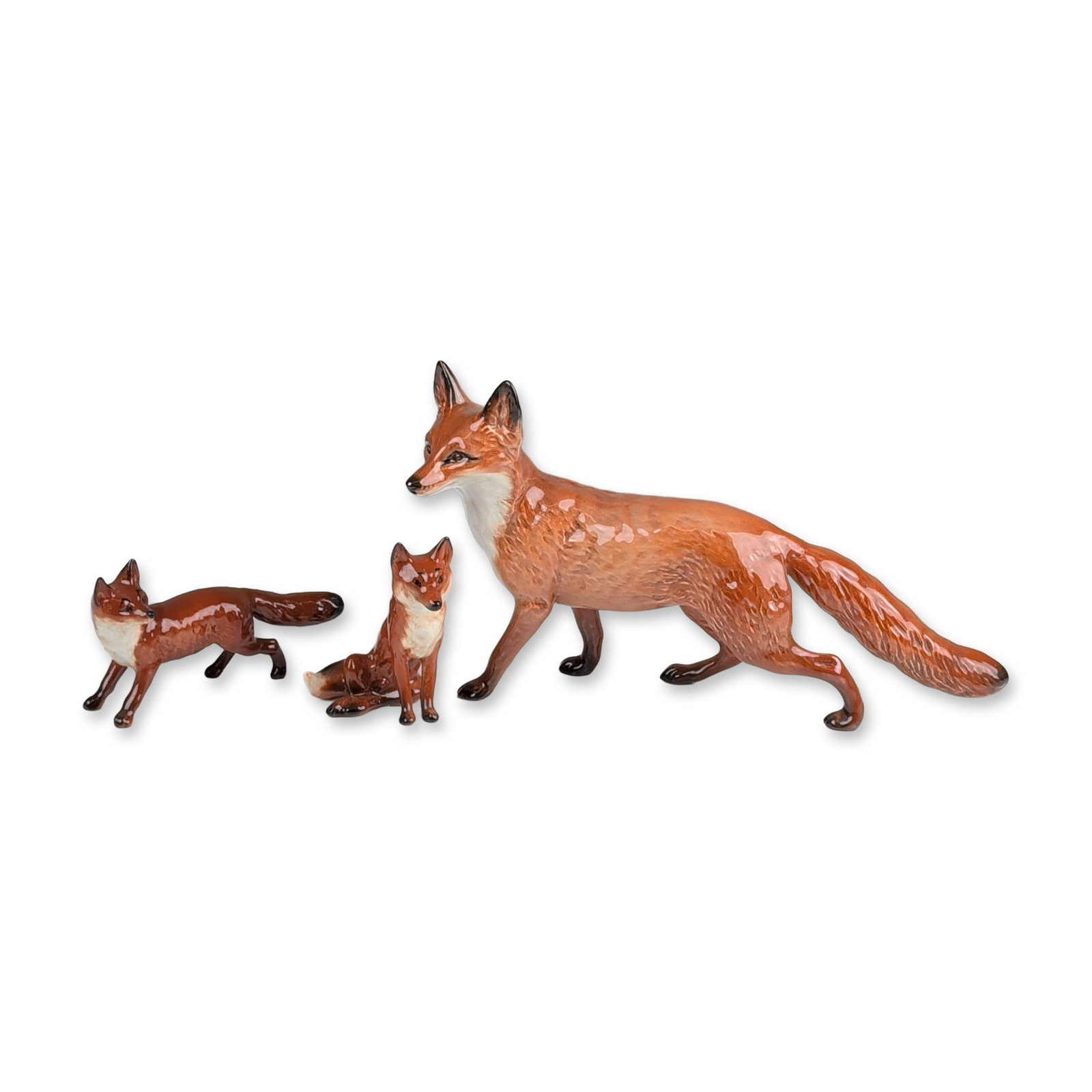 3pc Beswick English Porcelain Fox Figurines (1 of 3)
