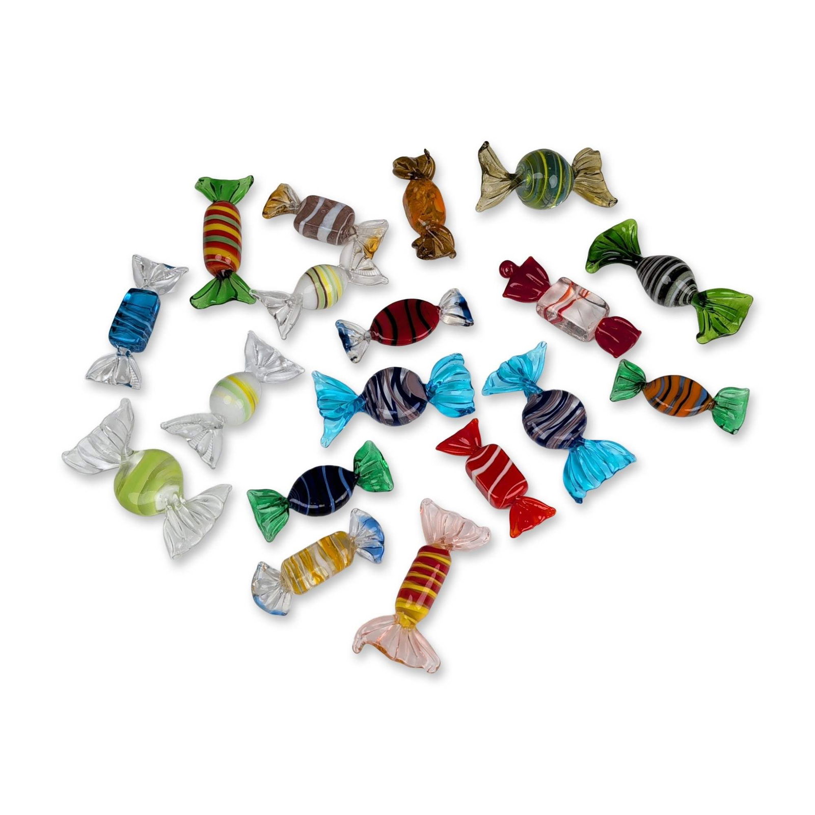18pc Murano Style Art Glass Wrapped Candies Figurines (1 of 3)