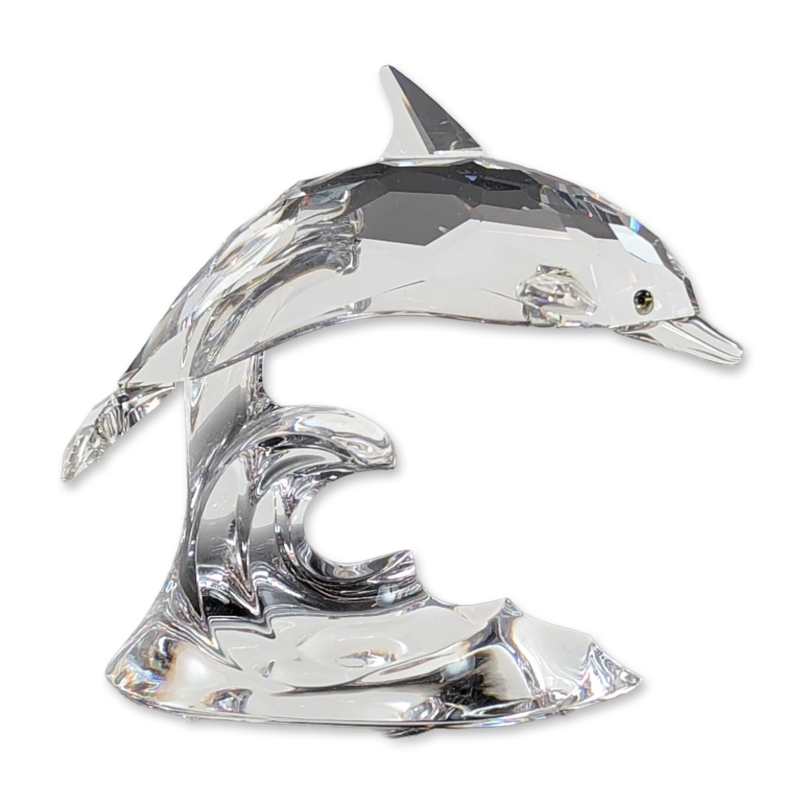 Swarovski Silver Crystal Dolphin on Wave Figurine (1 of 6)