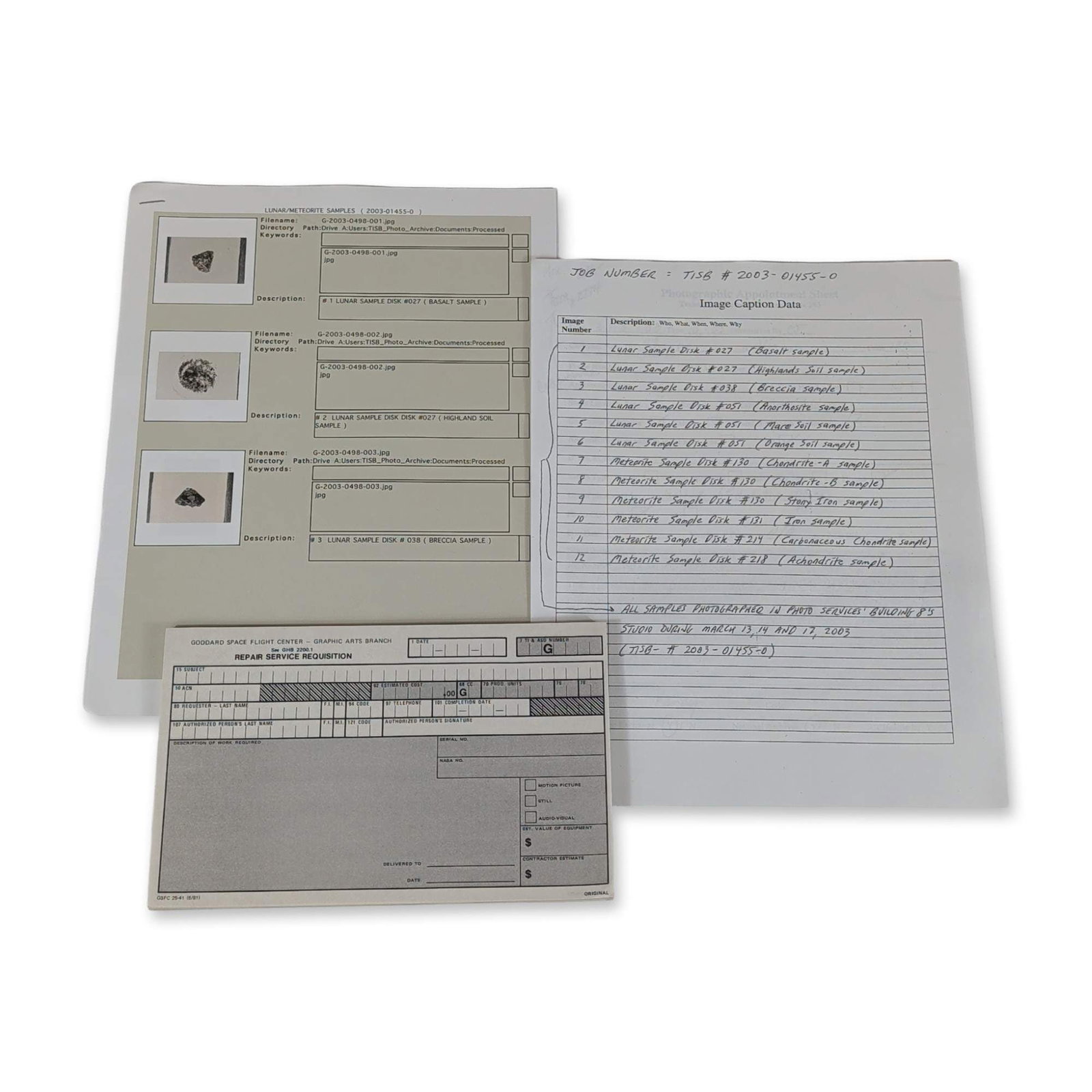 NASA Goddard Lunar Meteorite Document Collection (1 of 4)