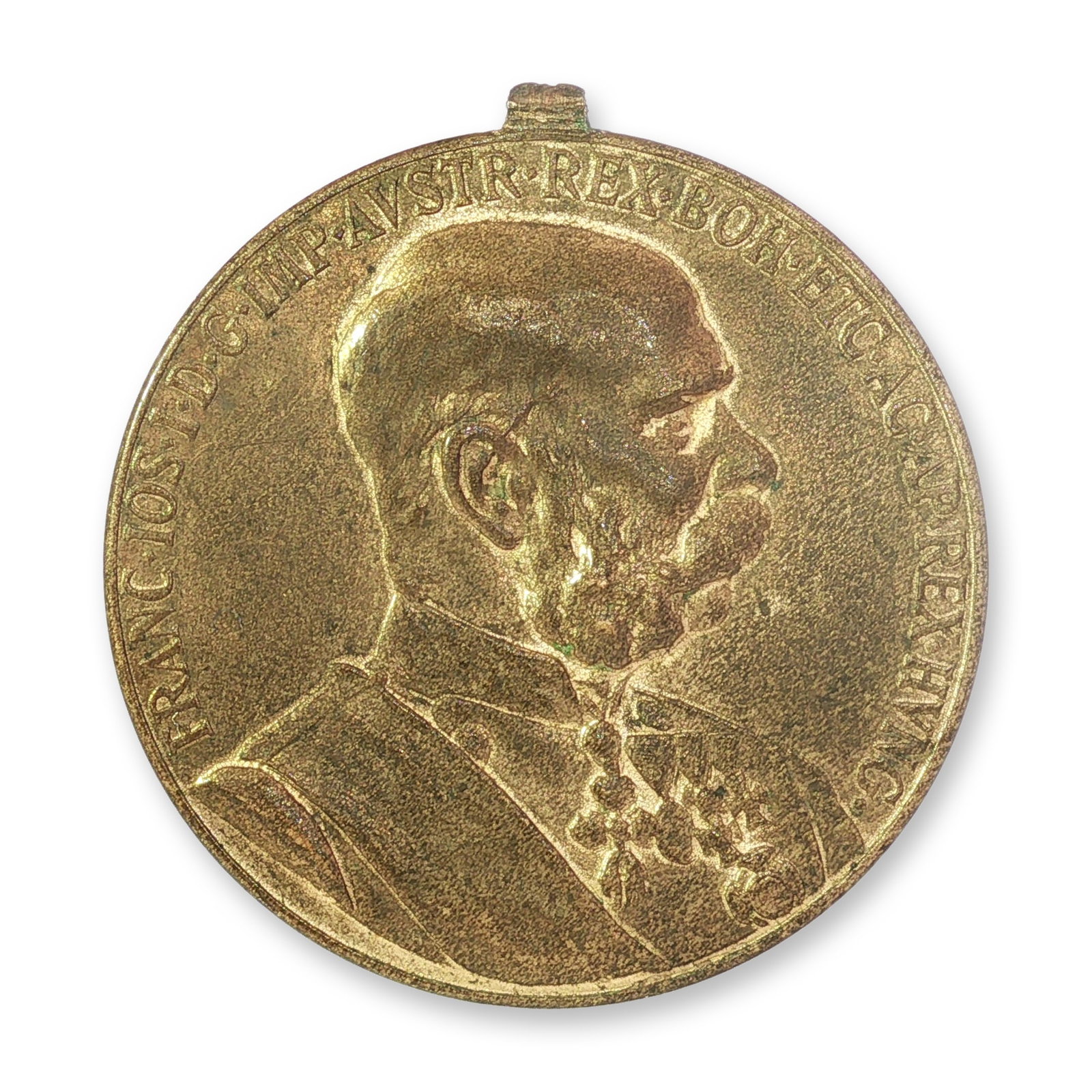 1898 Franz Joseph I Bronze Jubilee Medal: Austro-Hungarian bronze military Jubilee Medal, also known as the Signum Memoriae, issued in 1898 to commemorate the 50th anniversary of Emperor Franz Joseph I's accession. The obverse features a deta