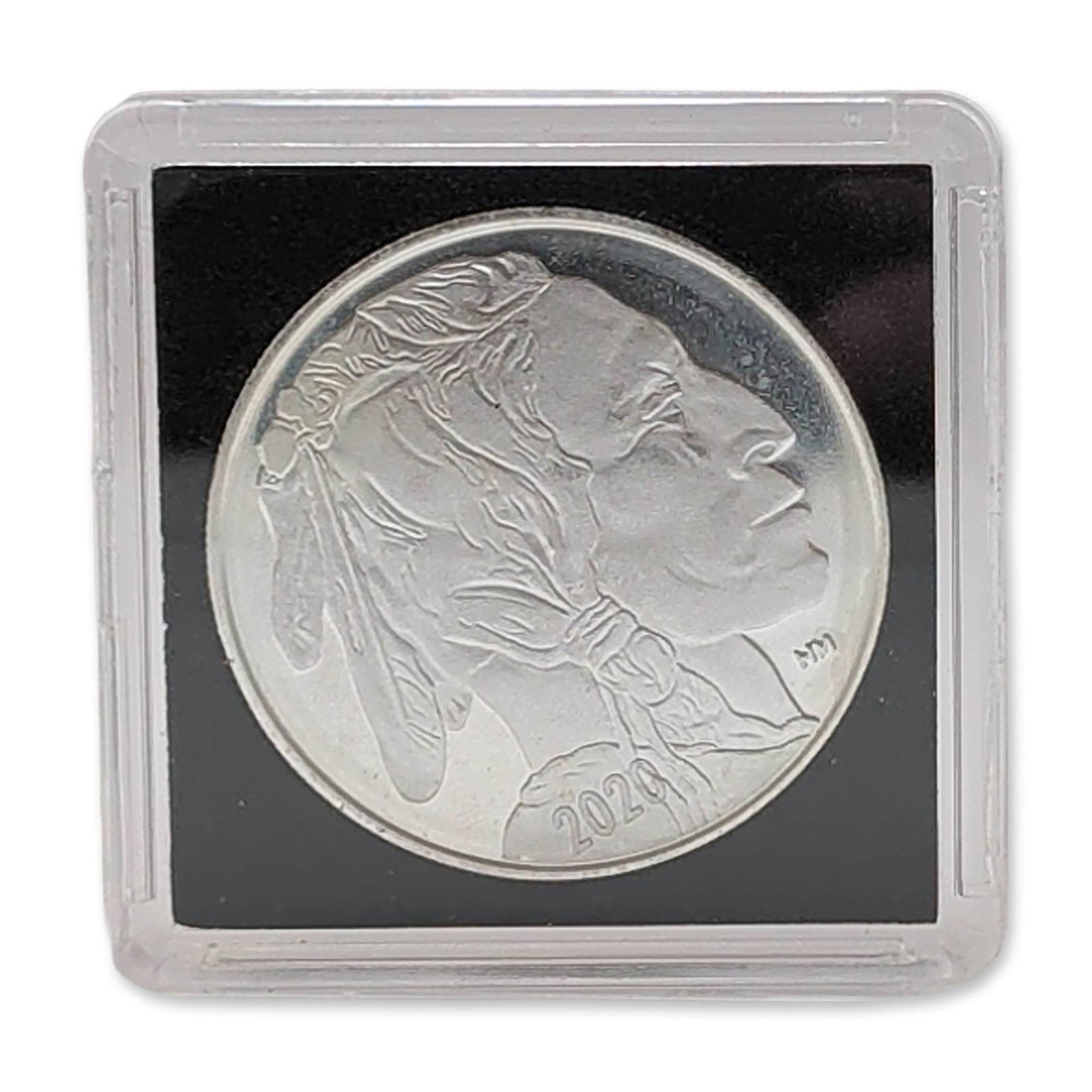 Highland Mint 2020 .999 Silver Buffalo Round: Highland Mint 2020 silver bullion round. Struck in one troy ounce of .999 fine silver, the round features the Buffalo and Indian Head design based on the 1913 nickel by James Earle Fraser. The obverse