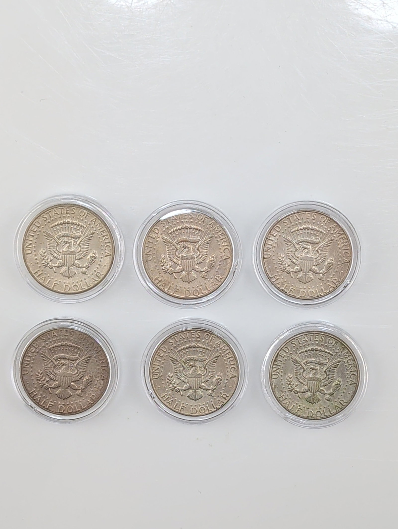 6pc US Silver Kennedy Half Dollars - 2