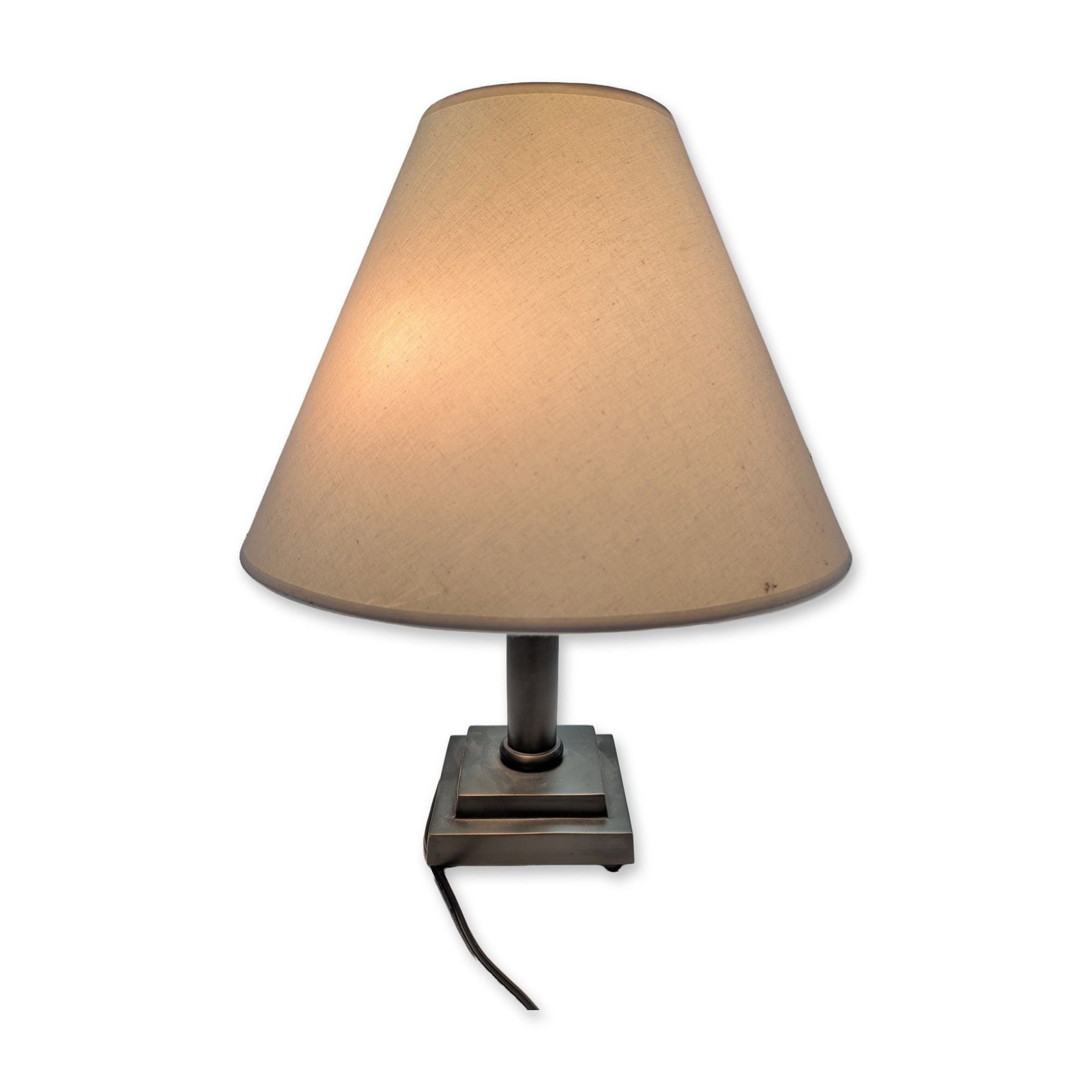 Contemporary Craftsman/Mission Style Swing Arm Sconce: This contemporary Mission-style desk lamp features dual sockets, each operated by its own pull-chain switch. The fixture is mounted on a square, stepped backplate and is designed for easy plug-in inst