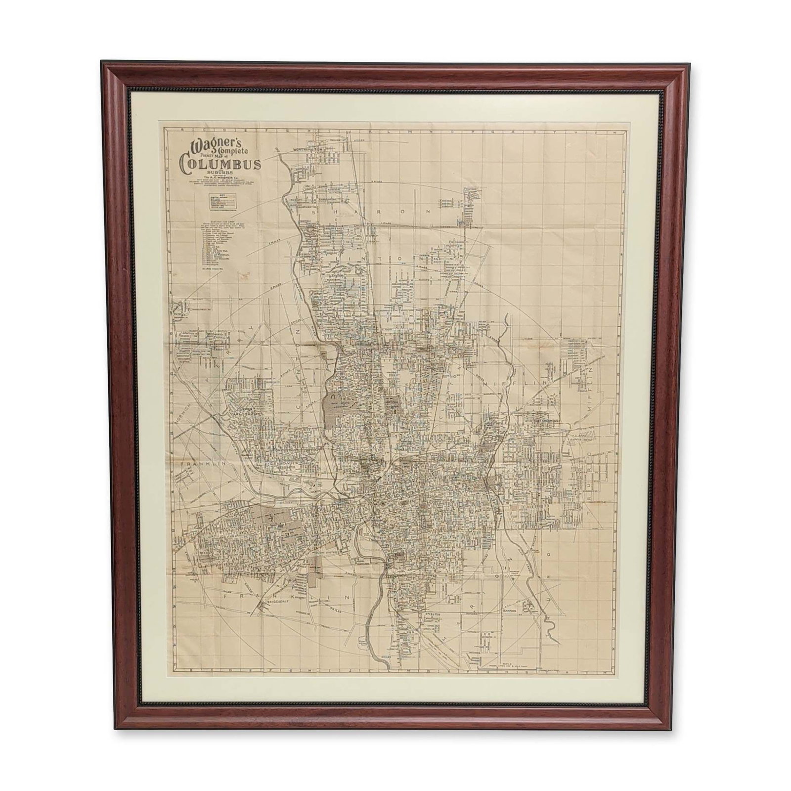 Wagner's Complete 1928 Pocket Map of Columbus Suburbs (1 of 6)