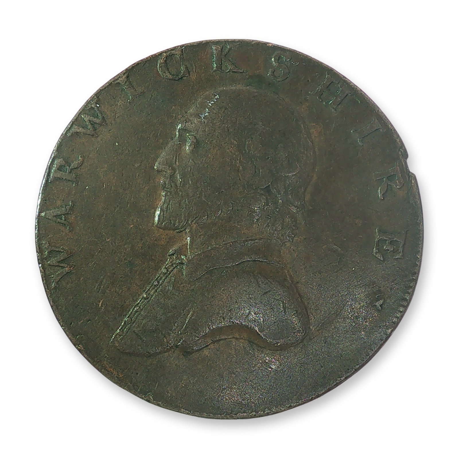 1791 UK Warwickshire Copper Halfpenny Token (1 of 2)