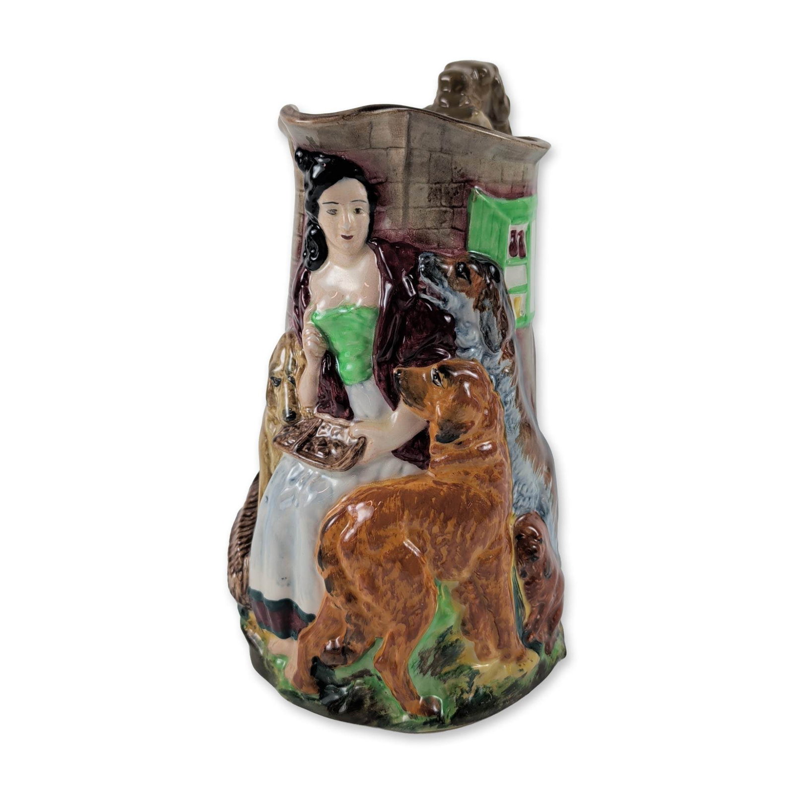Burleigh Ware Old Feeding Time Relief Molded Jug (1 of 5)