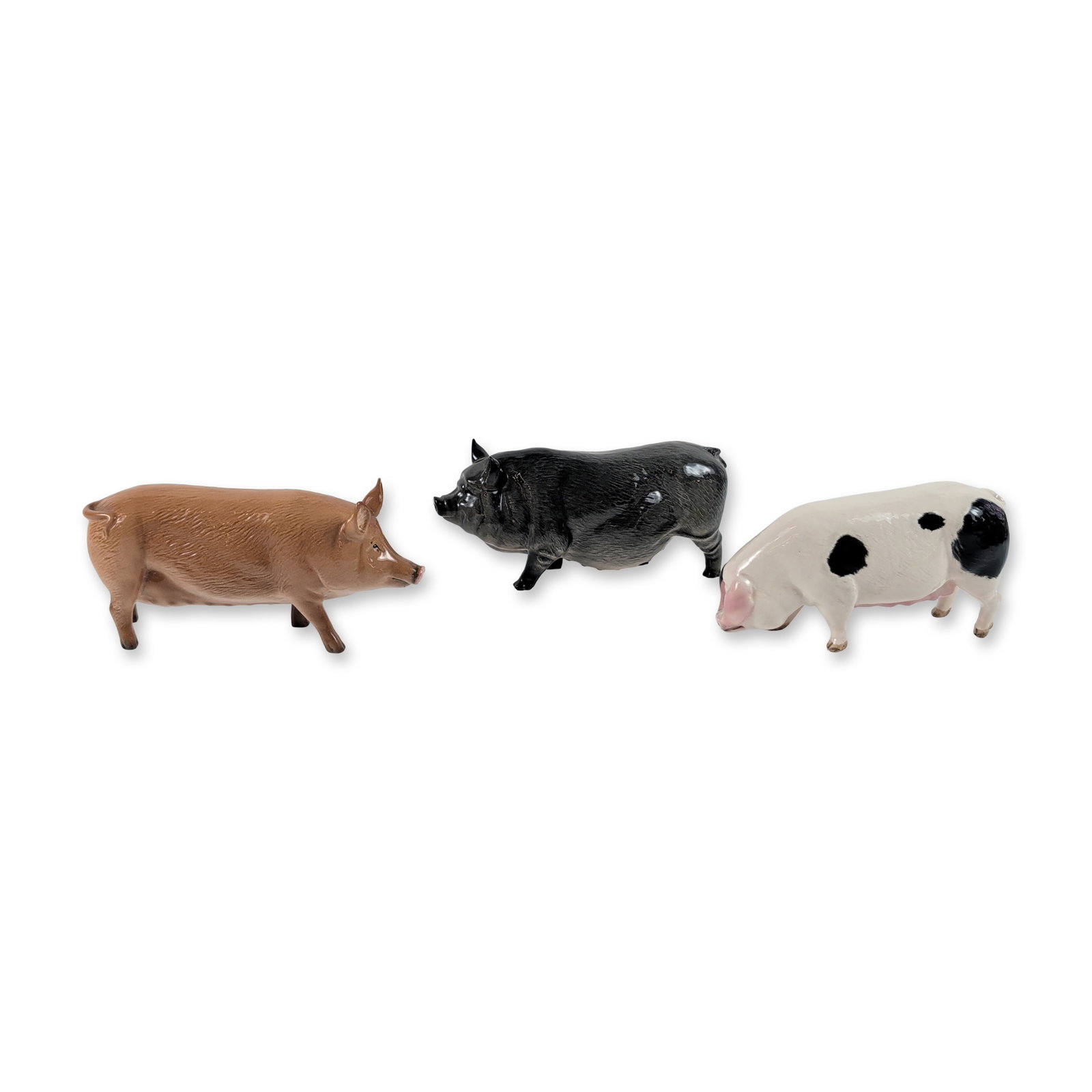 3pc Royal Doulton Glazed Porcelain Pig Figurines (1 of 4)