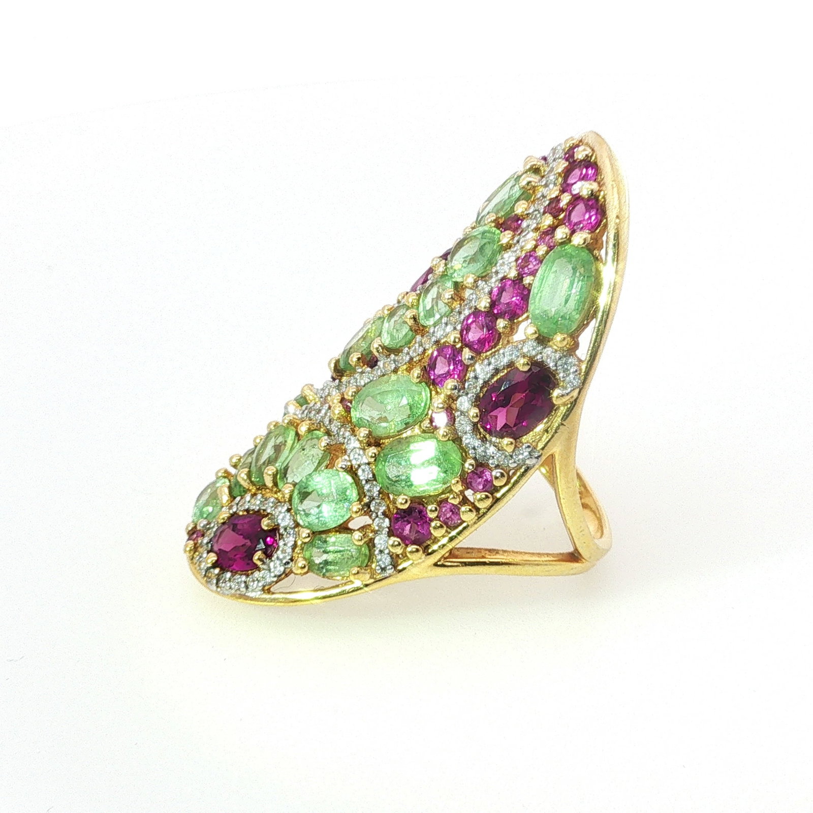 Gold Plated Sterling Silver Multi-Gemstone Ring - 2