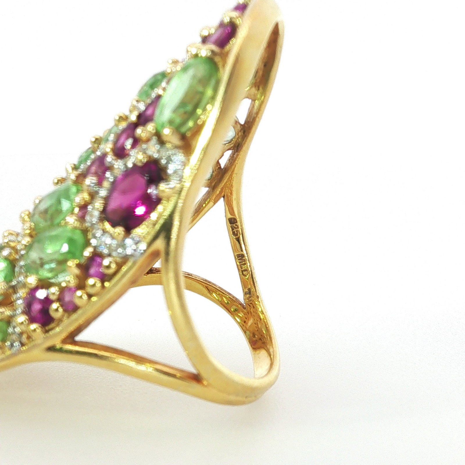 Gold Plated Sterling Silver Multi-Gemstone Ring - 4