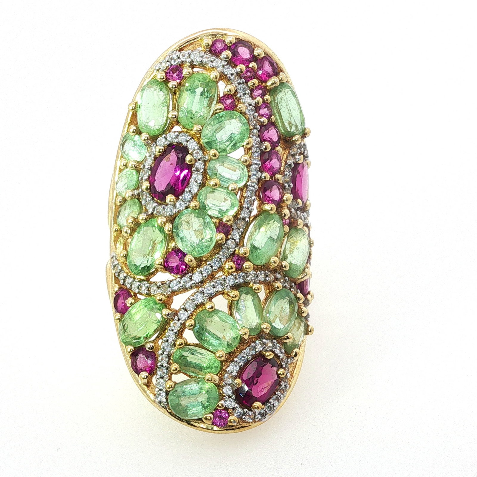 Gold Plated Sterling Silver Multi-Gemstone Ring - 5