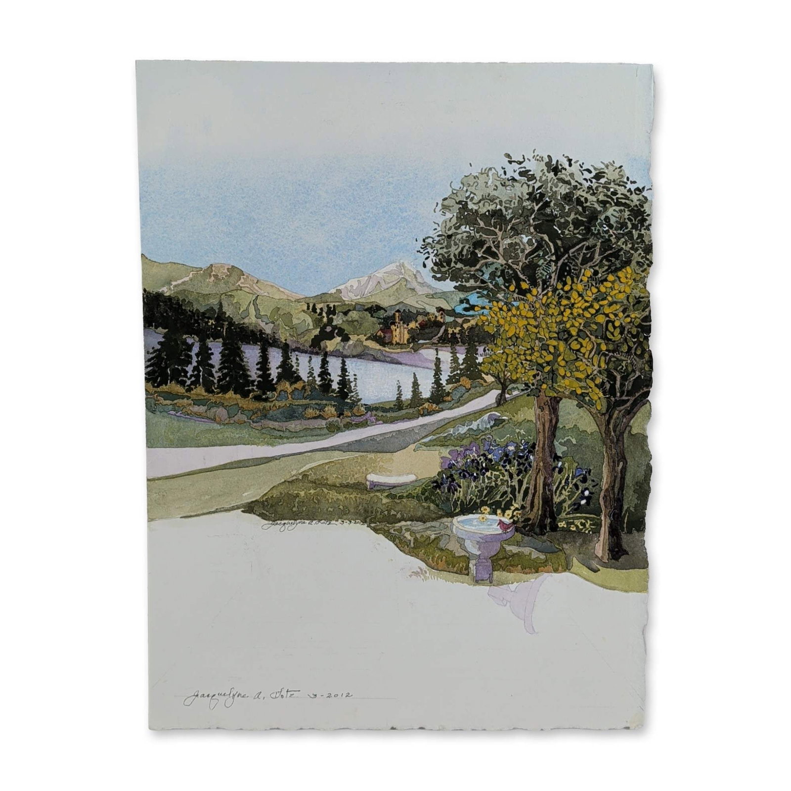 Jacquelyne A. Lotz (American, b. 1935) Original Watercolor on Paper, Signed (1 of 3)