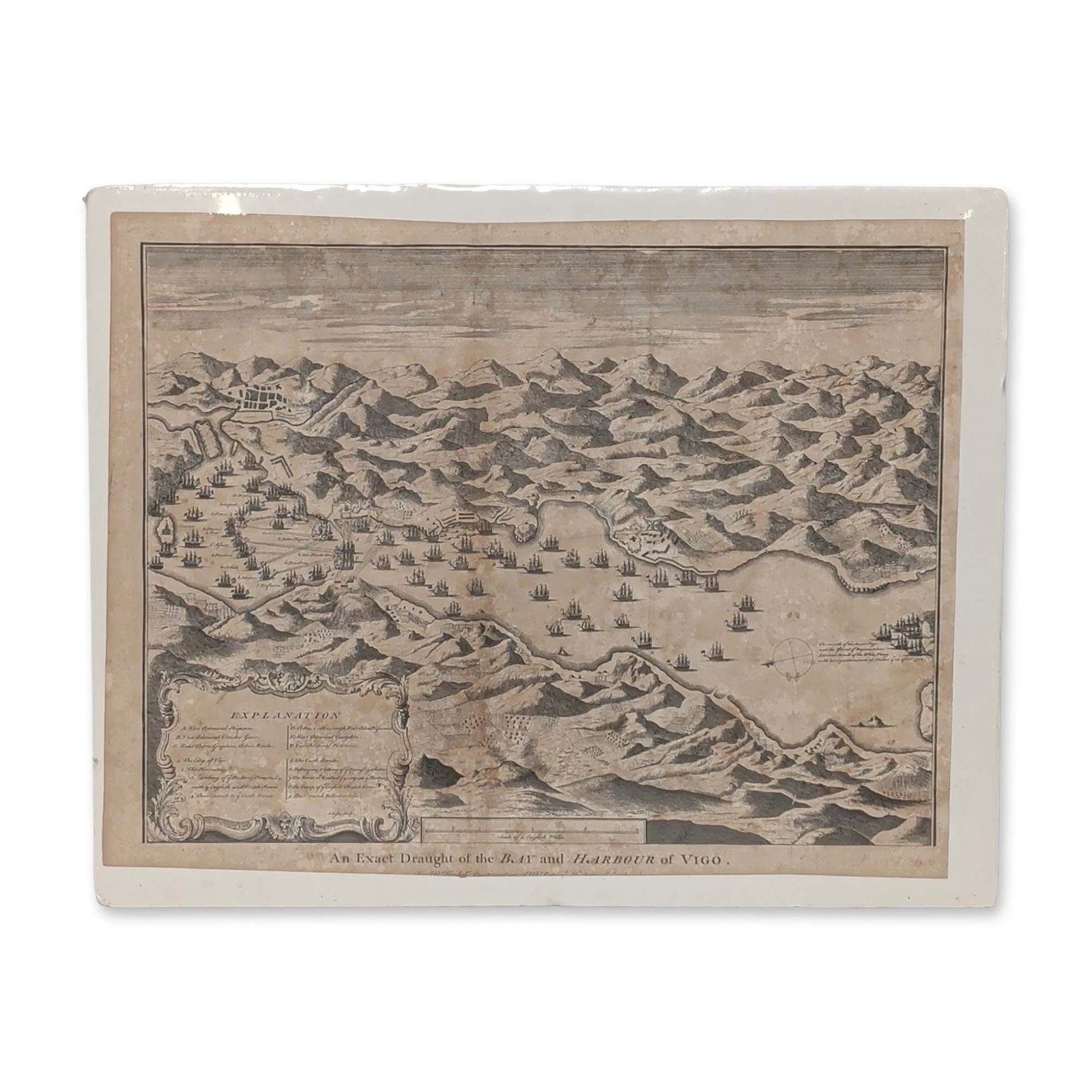 James Basire (British 1730-1802), 18th Century Engraving on Paper, Bay and Harbor of Vigo (1 of 5)