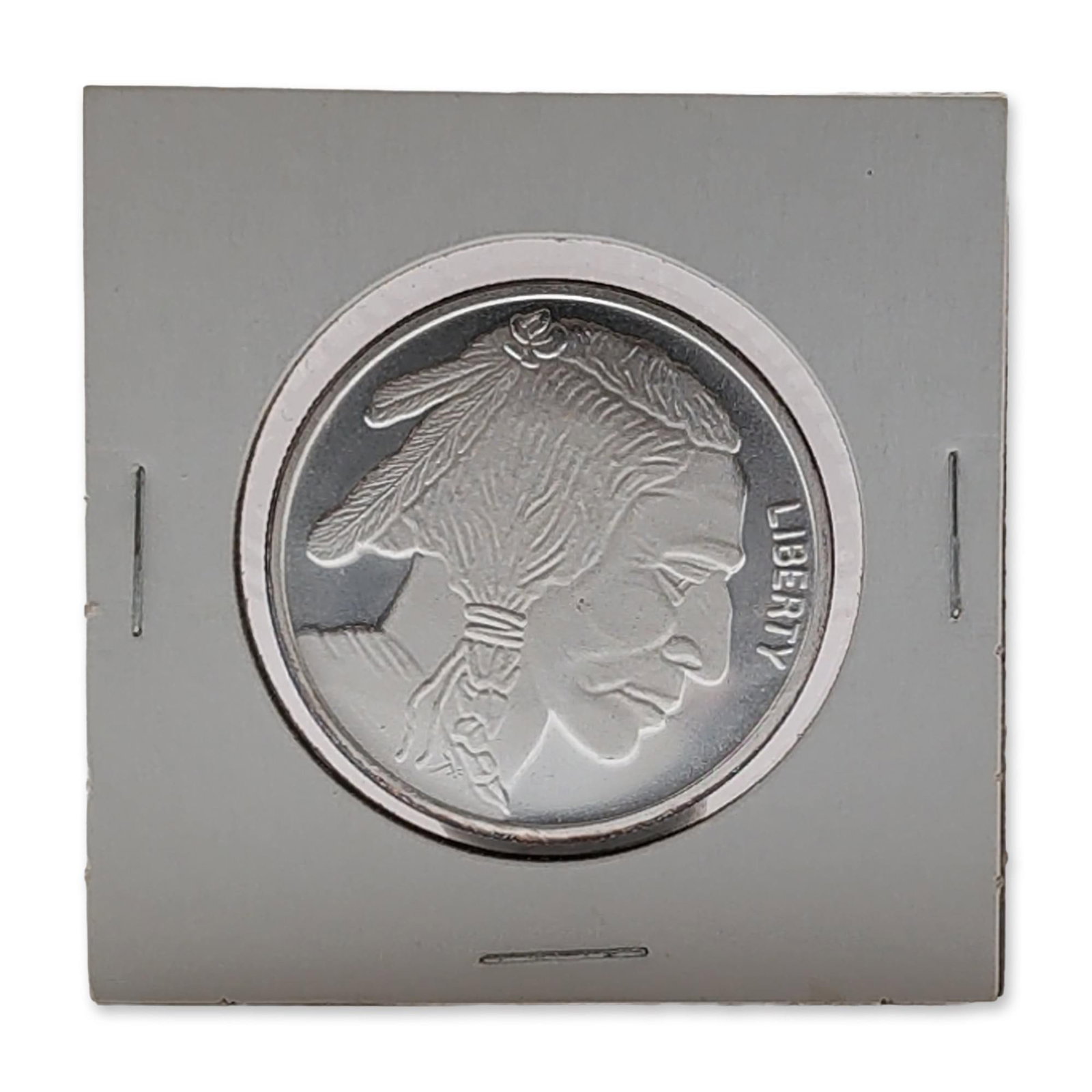 1 oz .999 Fine Silver Buffalo Round: Privately minted silver bullion round struck in .999 fine silver, featuring a design adapted from the James Earle Fraser Buffalo Nickel. The obverse displays a Native American profile with the