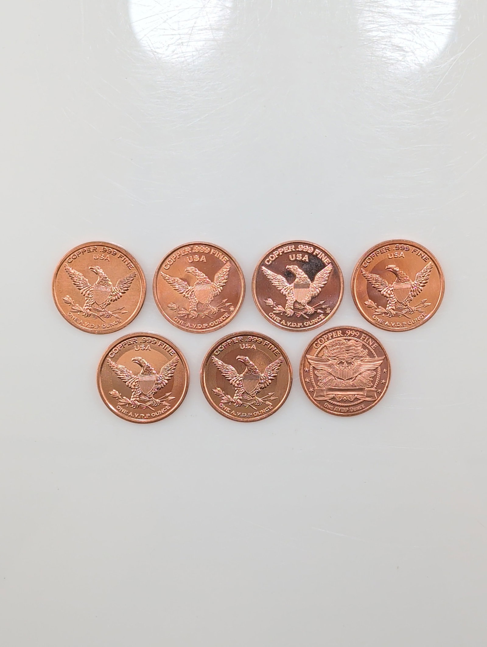 7pc US Dinosaur Copper Rounds - 3