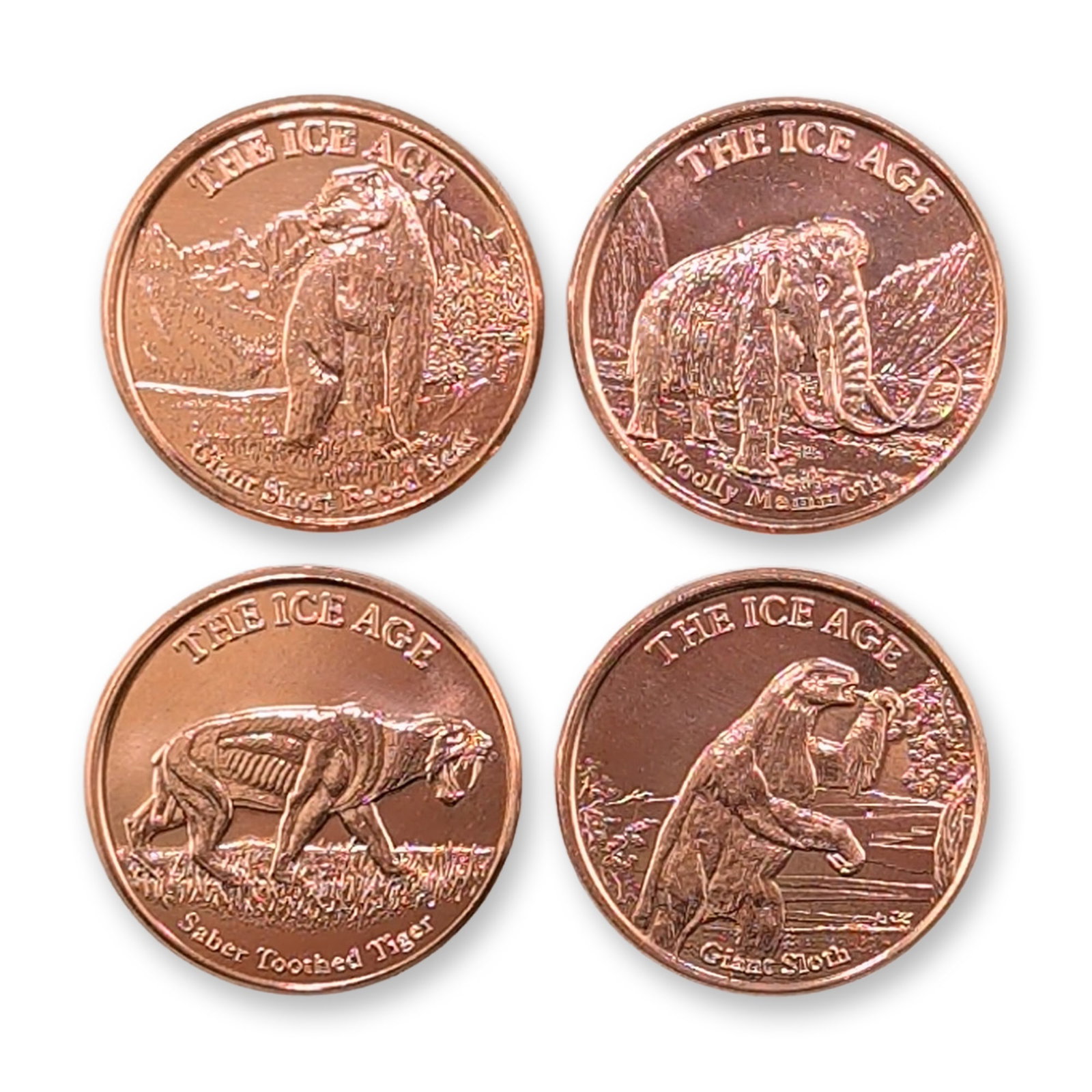 4pc Collection of Ice Age Series .999 Fine Copper Rounds (1 of 3)