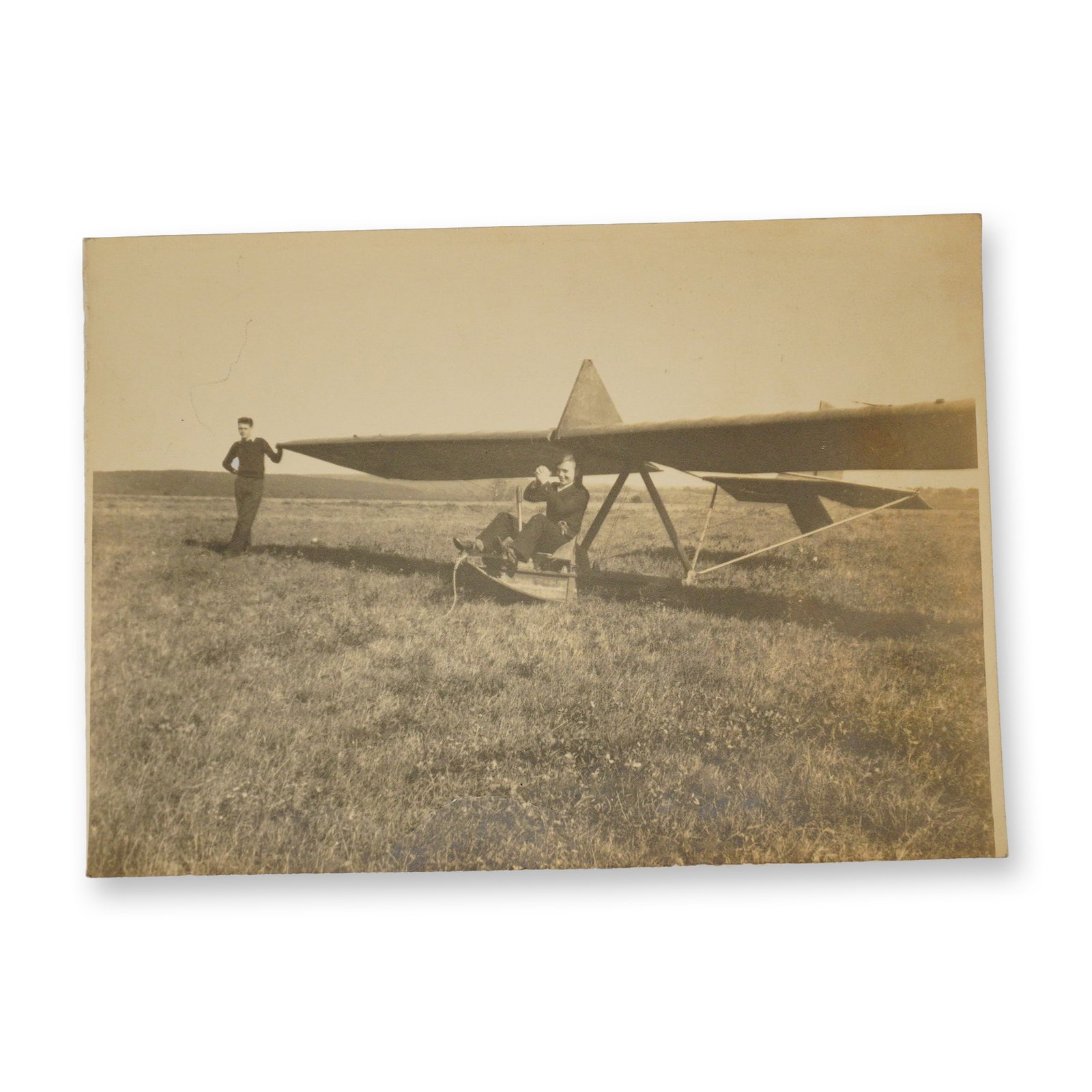 1937 Original Aviation Snapshot Photo - Open Cockpit Primary Training Glider (1 of 2)