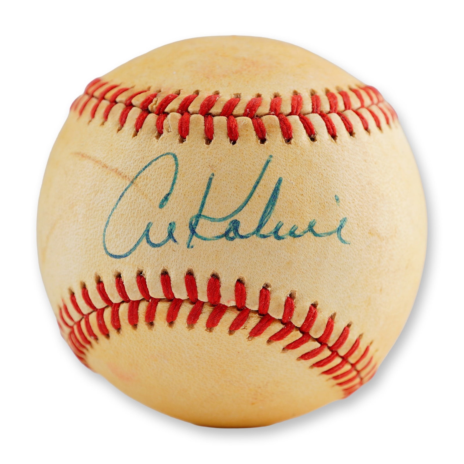 Al Kaline Signed Rawlings Official American League Baseball PSA Authenticated: This lot features a single-signed baseball from Detroit Tigers legend and 1980 Hall of Fame inductee Al Kaline. The signature is boldly rendered in blue ink on a side panel of a Rawlings Official Amer