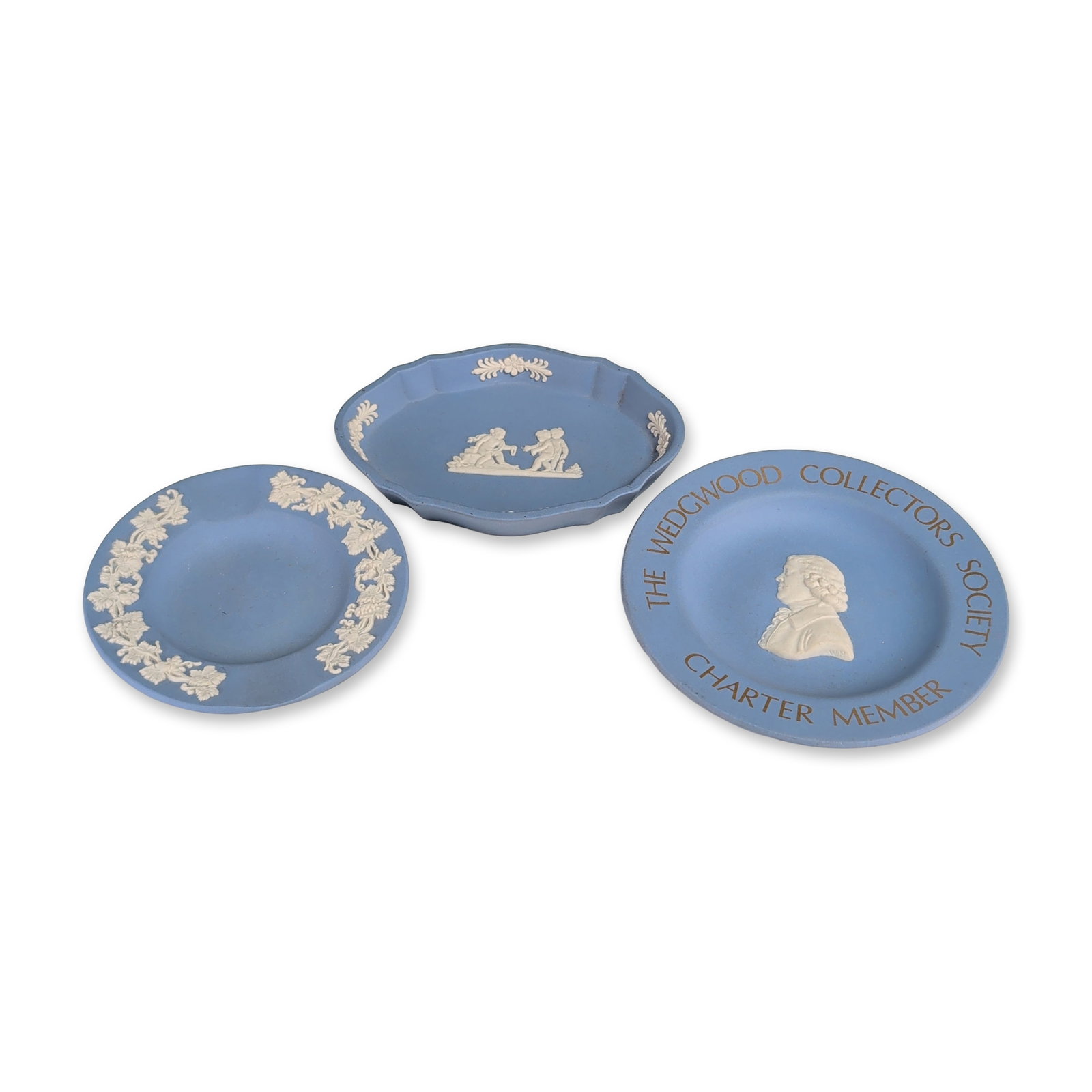 3pc Wedgwood English Blue Jasperware Dishes (1 of 3)