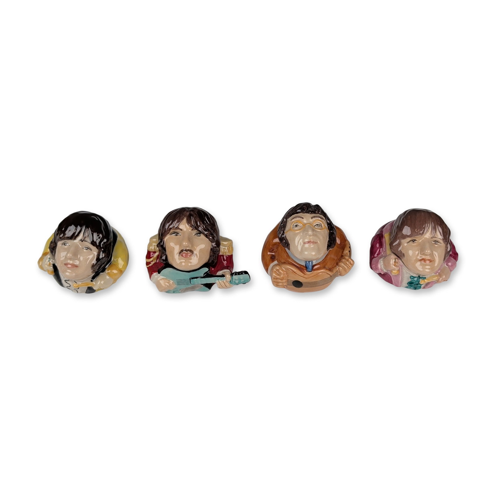 4pc Kevin Francis Ceramic Beatles Face Pots Set (1 of 4)