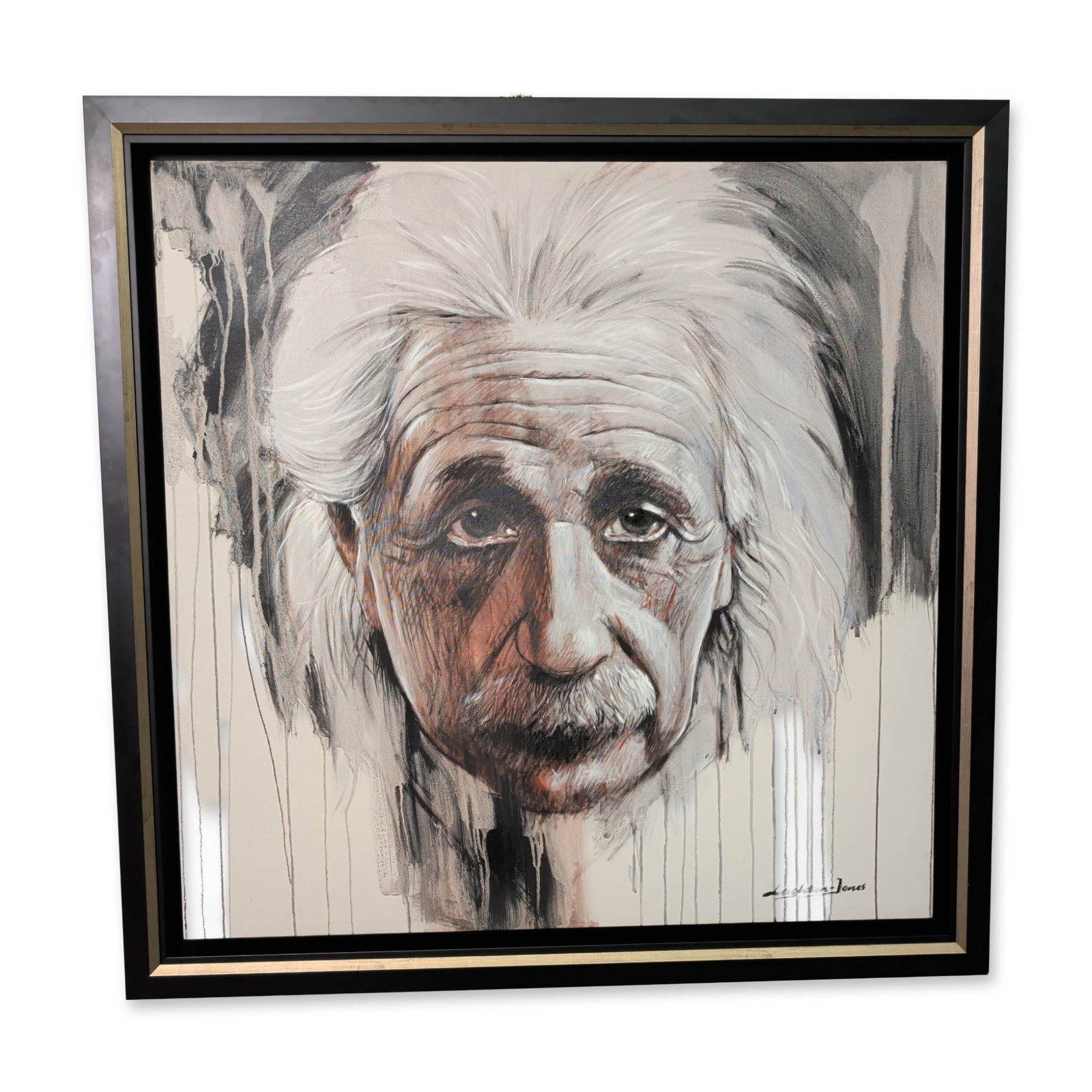 Barry Leighton Jones (English, 1932-2011), Oil on Canvas, Albert Einstein, Signed (1 of 6)
