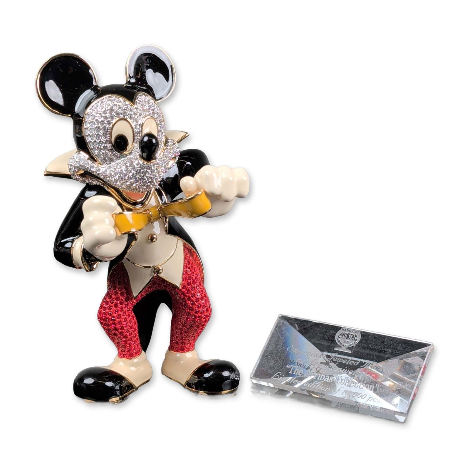 2pc Arribas Brothers Swarovski Jeweled Mickey Mouse Figurine and Title Plaque (1 of 6)