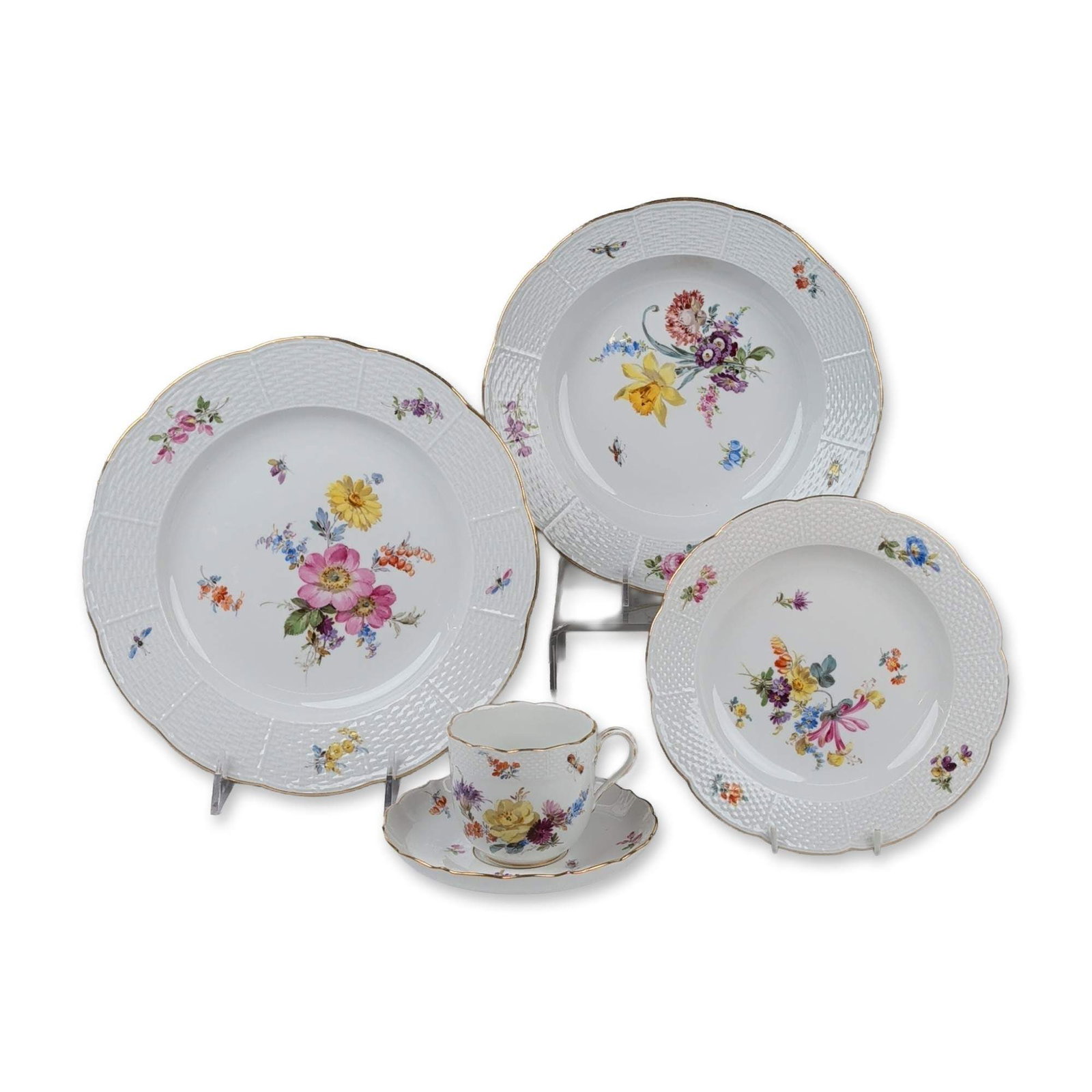 5pc Meissen Floral Porcelain Service Group (1 of 3)