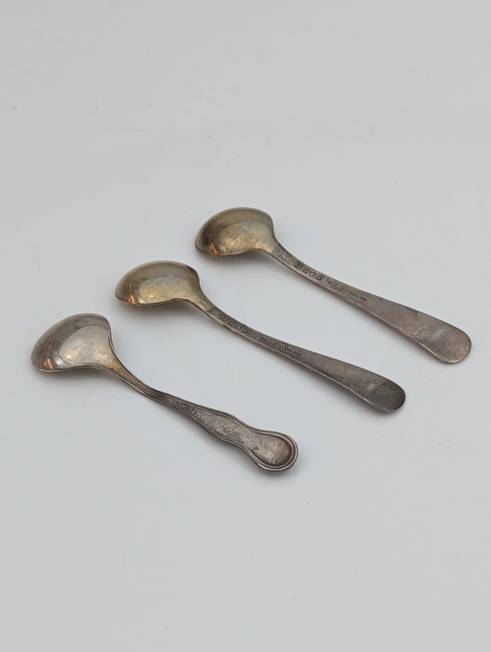 3pc Sterling Silver Salt Spoons includes Gorham - 2